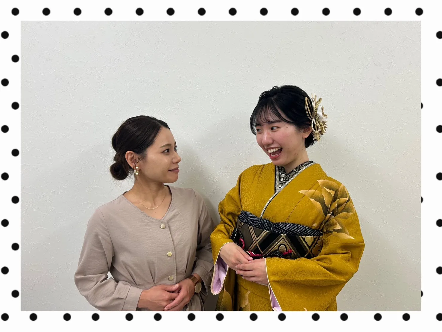 成人式　振袖　前撮り撮影会　モード　かっこいい　からし色　大柄