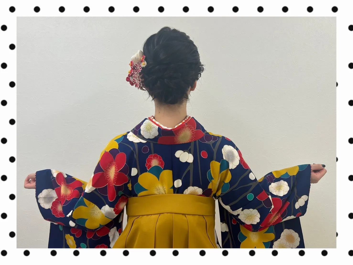 卒業式　袴　前撮り撮影会　奈良　レトロ　青/ブルー/赤　梅柄/小柄　低身長さんにもおすすめ　かわいい