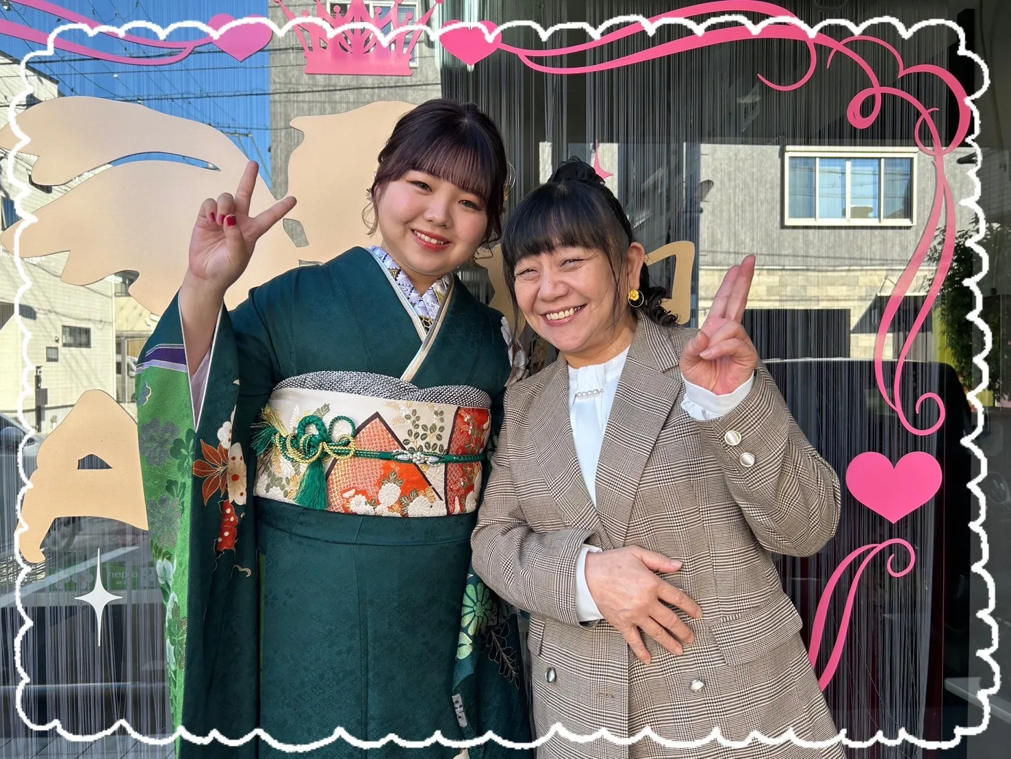 成人式　振袖　前撮り撮影会　可愛い　緑　グリーン　華やか　綺麗