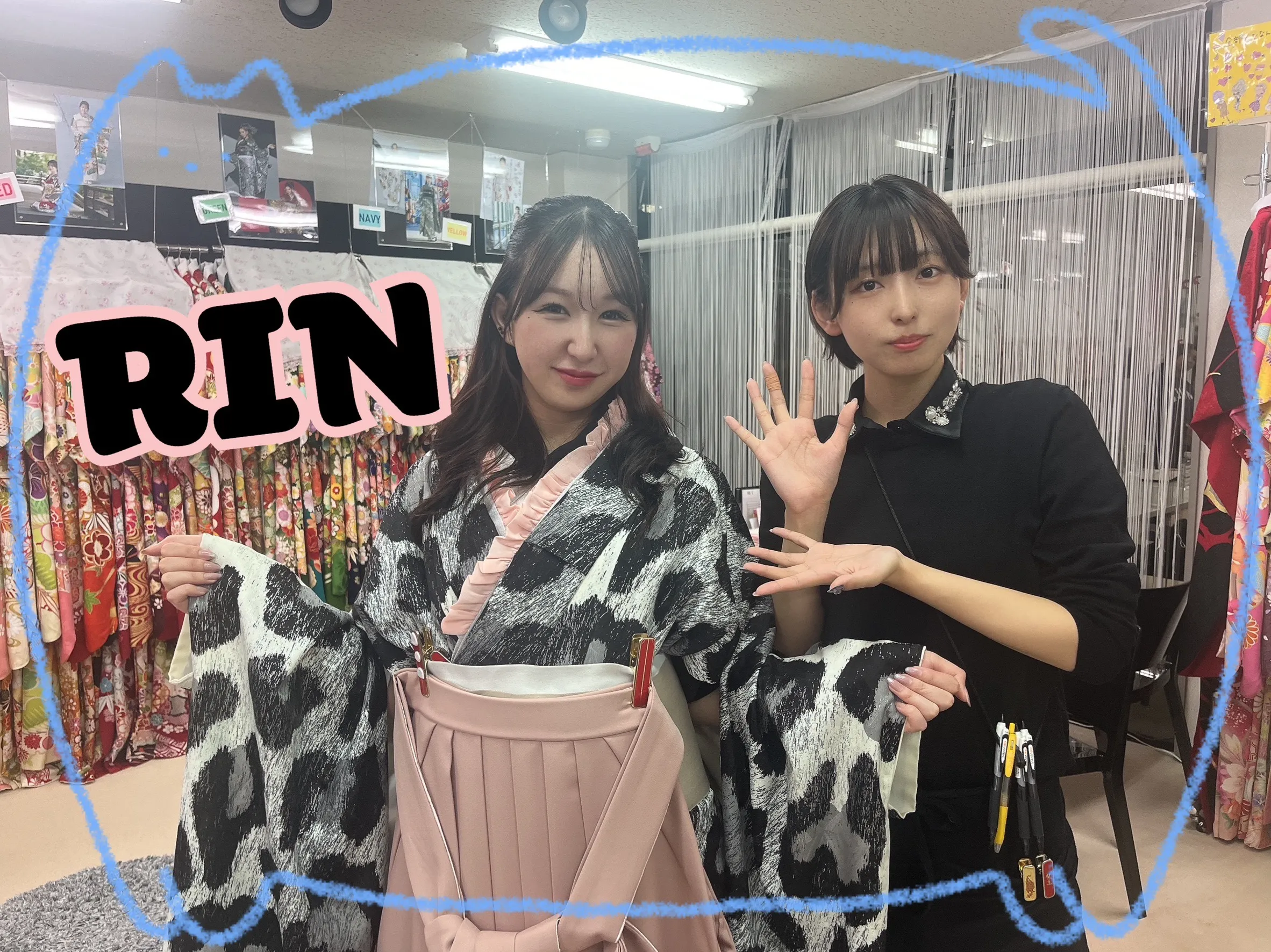 袴　レンタル　奈良　最新作モード　黒/白/モノトーン　ヒョウ柄　かっこいい　ギャル　派手　目立つ