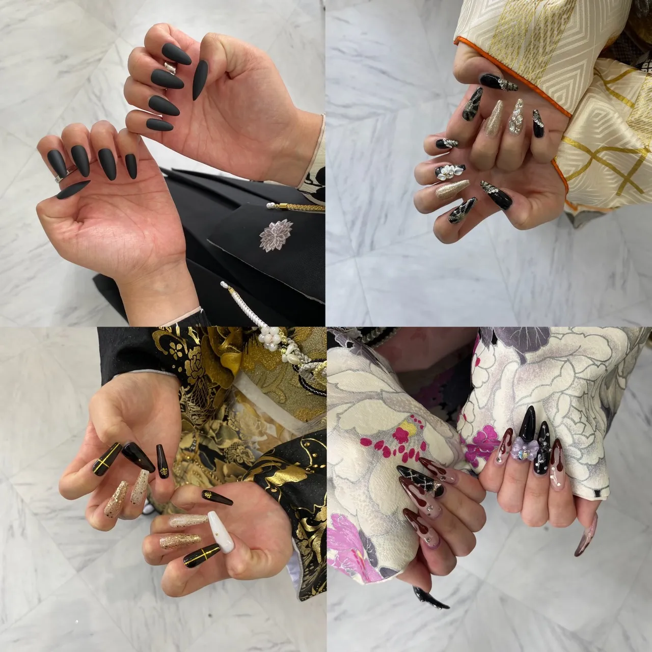 振袖　袴　ネイル　成人式ネイル　卒業式ネイル　ジェルネイル　かわいい
