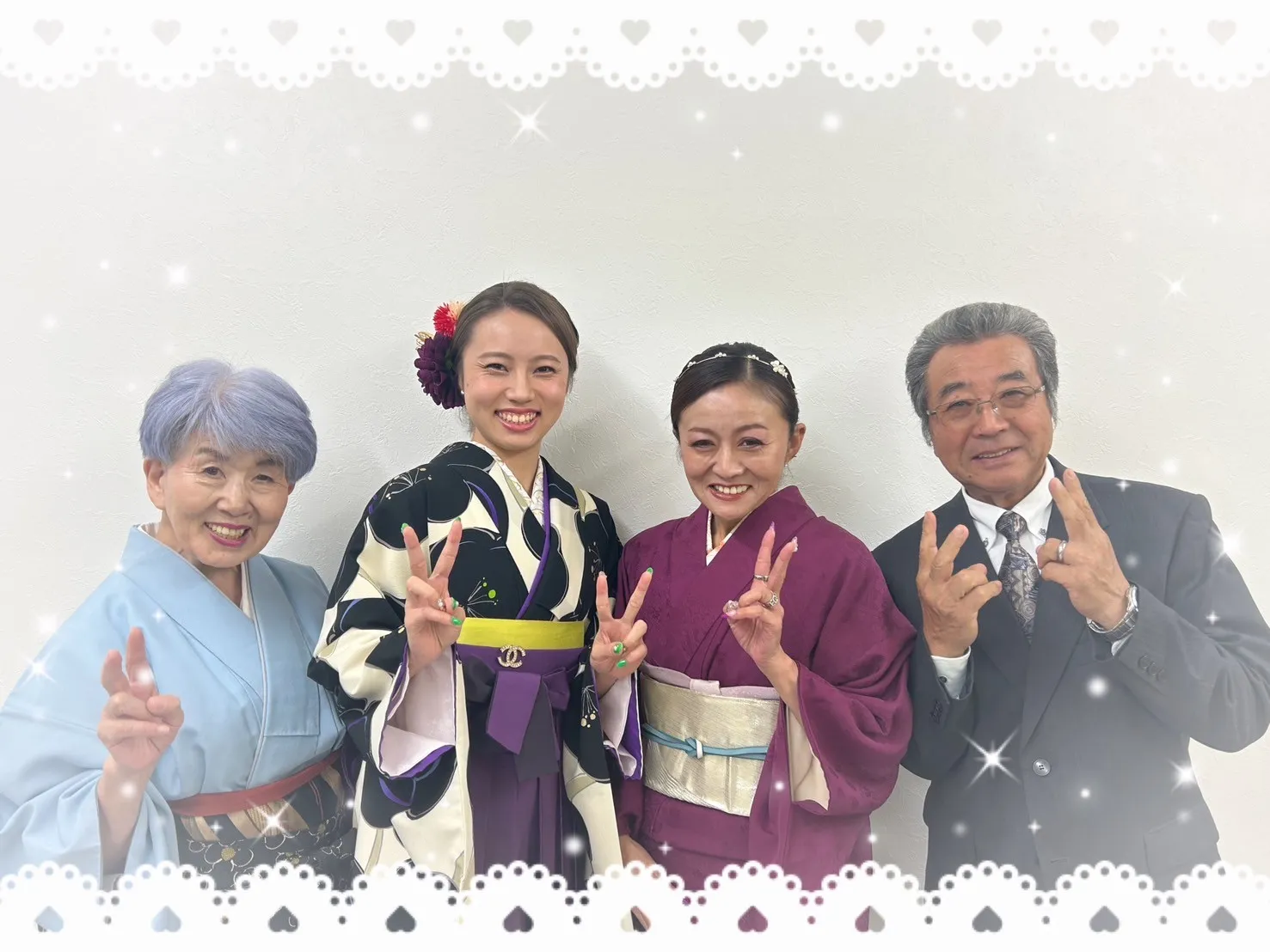 卒業式　袴　前撮り撮影会　可愛い　かっこいい　黒　個性的　大柄　梅柄