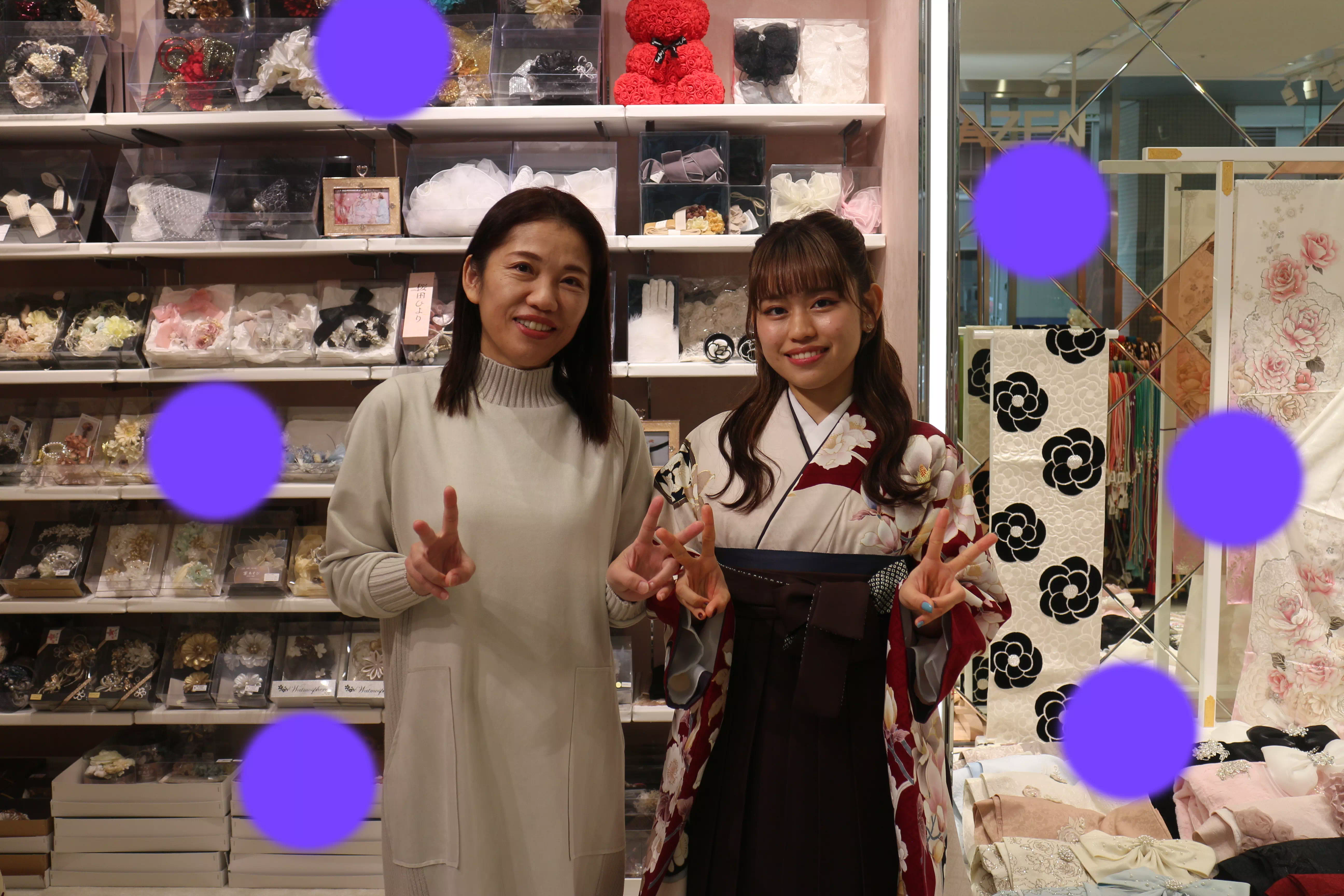 TAKAZEN神戸店　前撮り撮影会　イマドキ　カワイイ　コディネート　振袖　レンタル　袴　