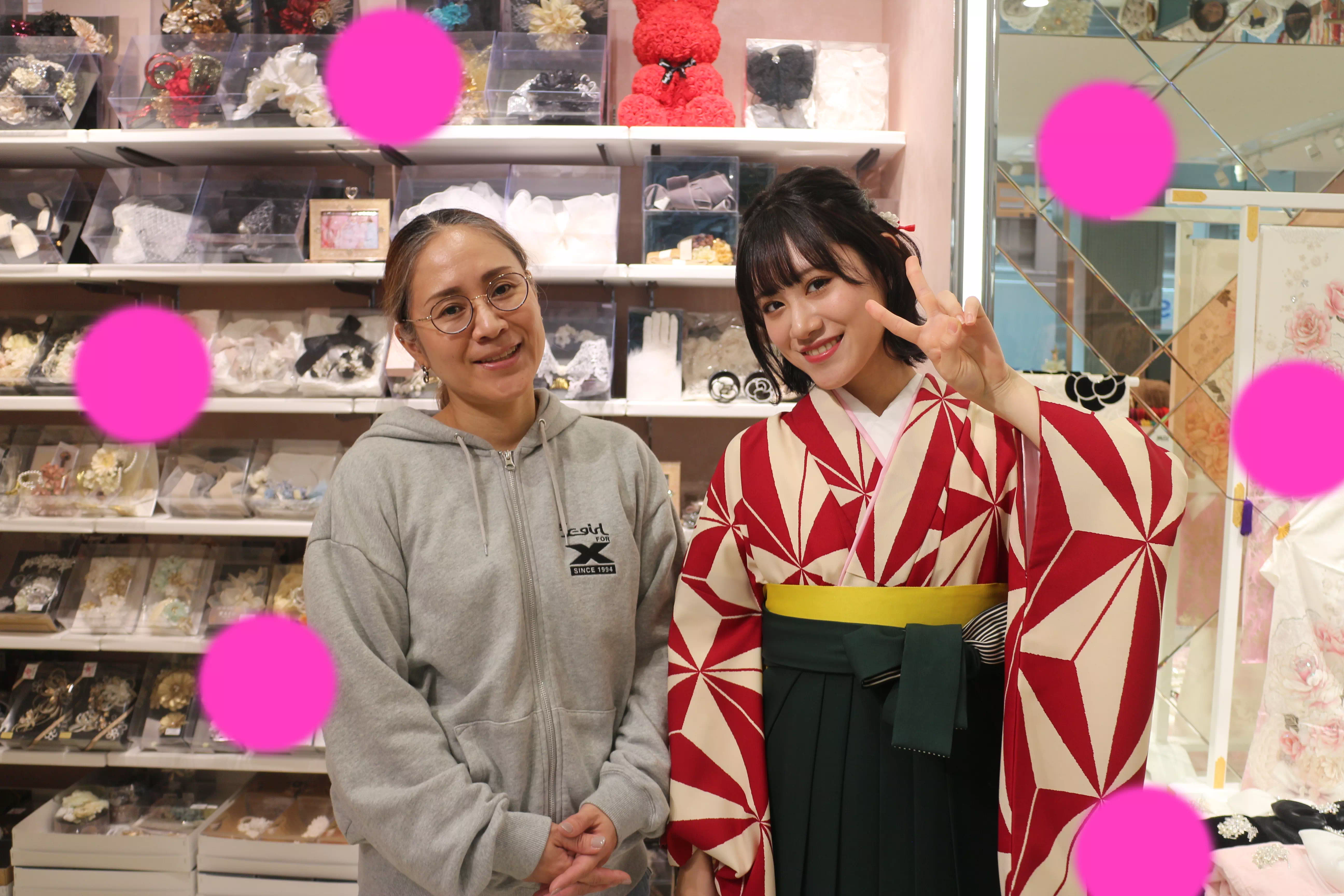 TAKAZEN神戸店　前撮り撮影会　イマドキ　カワイイ　コディネート　振袖　レンタル　袴　