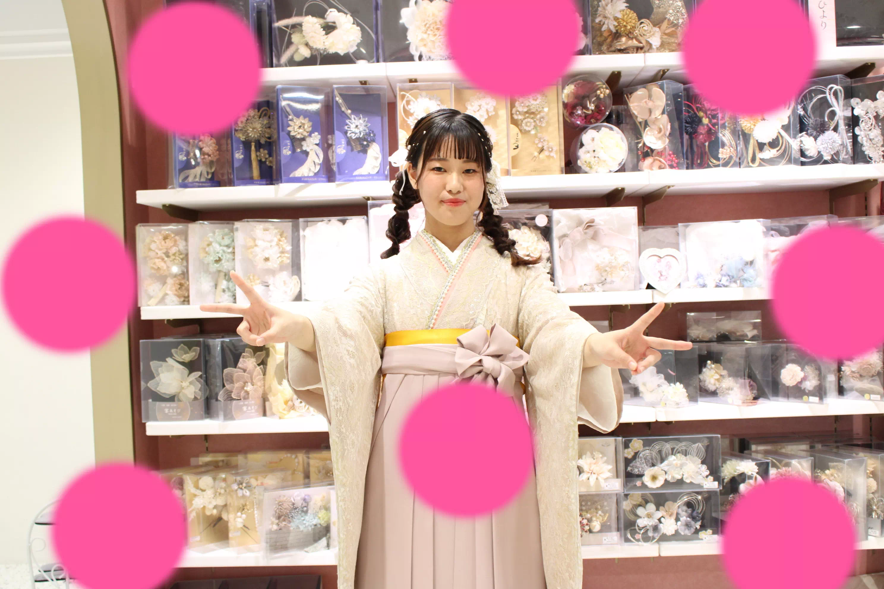 TAKAZEN姫路店　姫路市　成人式　卒業式　袴　振袖　イマドキ袴　ピンク　ガーリー　かわいい　イマドキ