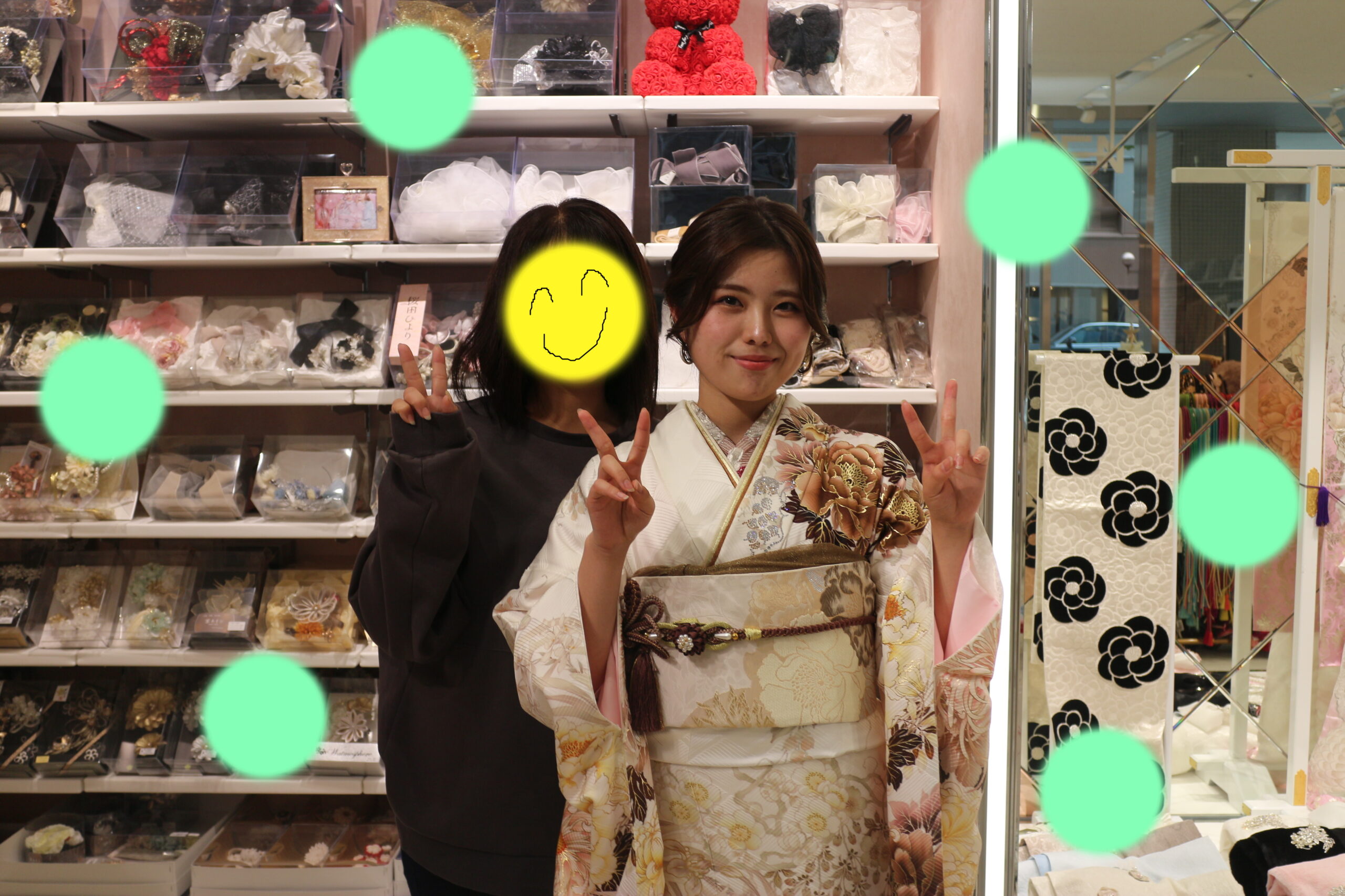 TAKAZEN神戸店　前撮り撮影会　イマドキ　カワイイ　コディネート　振袖　レンタル　袴　