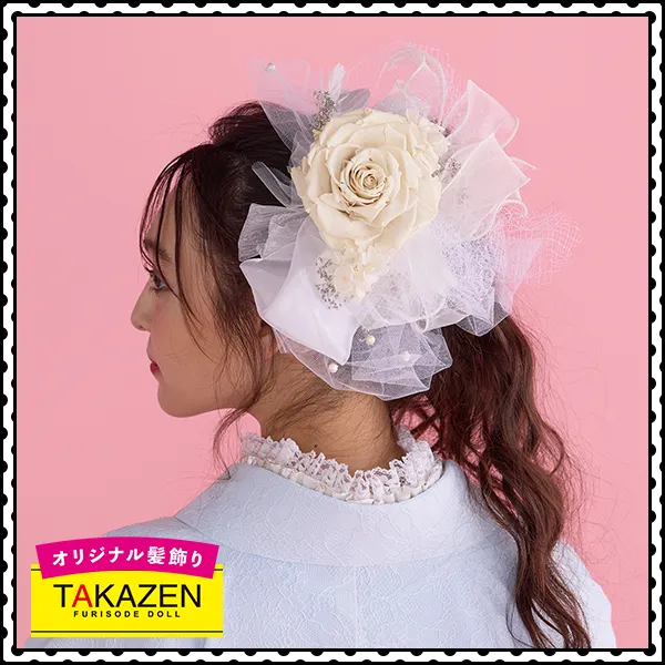 きれいヘアアレンジ♡ キラキラバレッタ髪飾り♡【通販可】｜成人式 