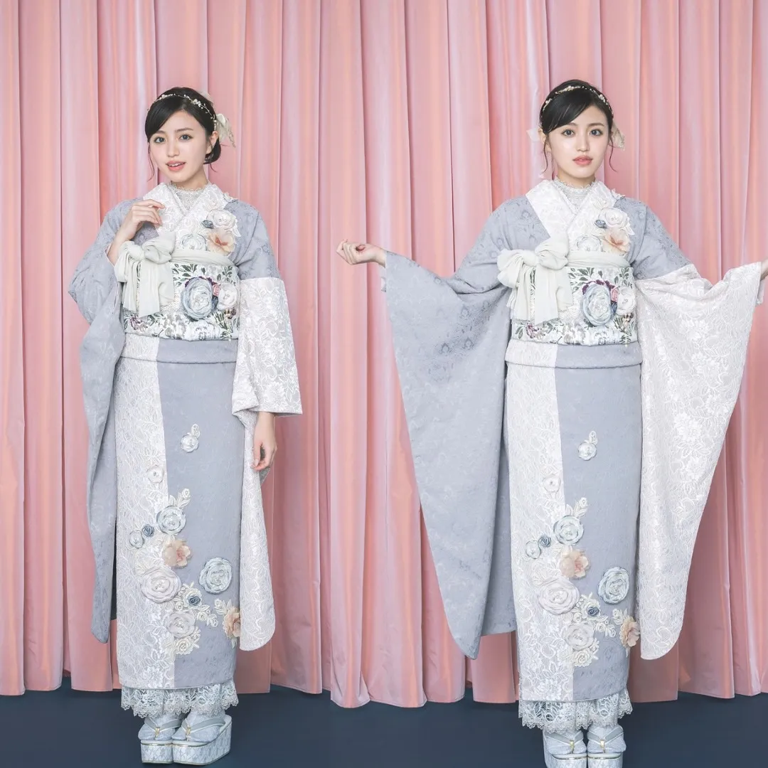 TAKAZEN　タカゼン　ミニョン　成人式振袖　振袖レンタル　新作振袖　立体花　珍しい　可愛い　フレンチガーリー