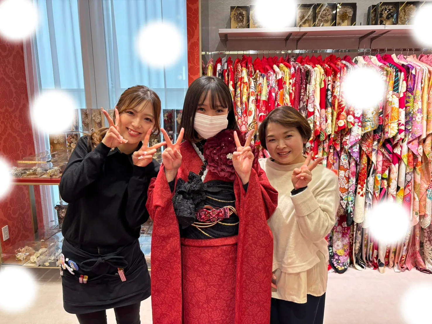 【TAKAZEN梅田本店】♡16日　大阪梅田でローズの赤色お振袖姫ちゃん♡