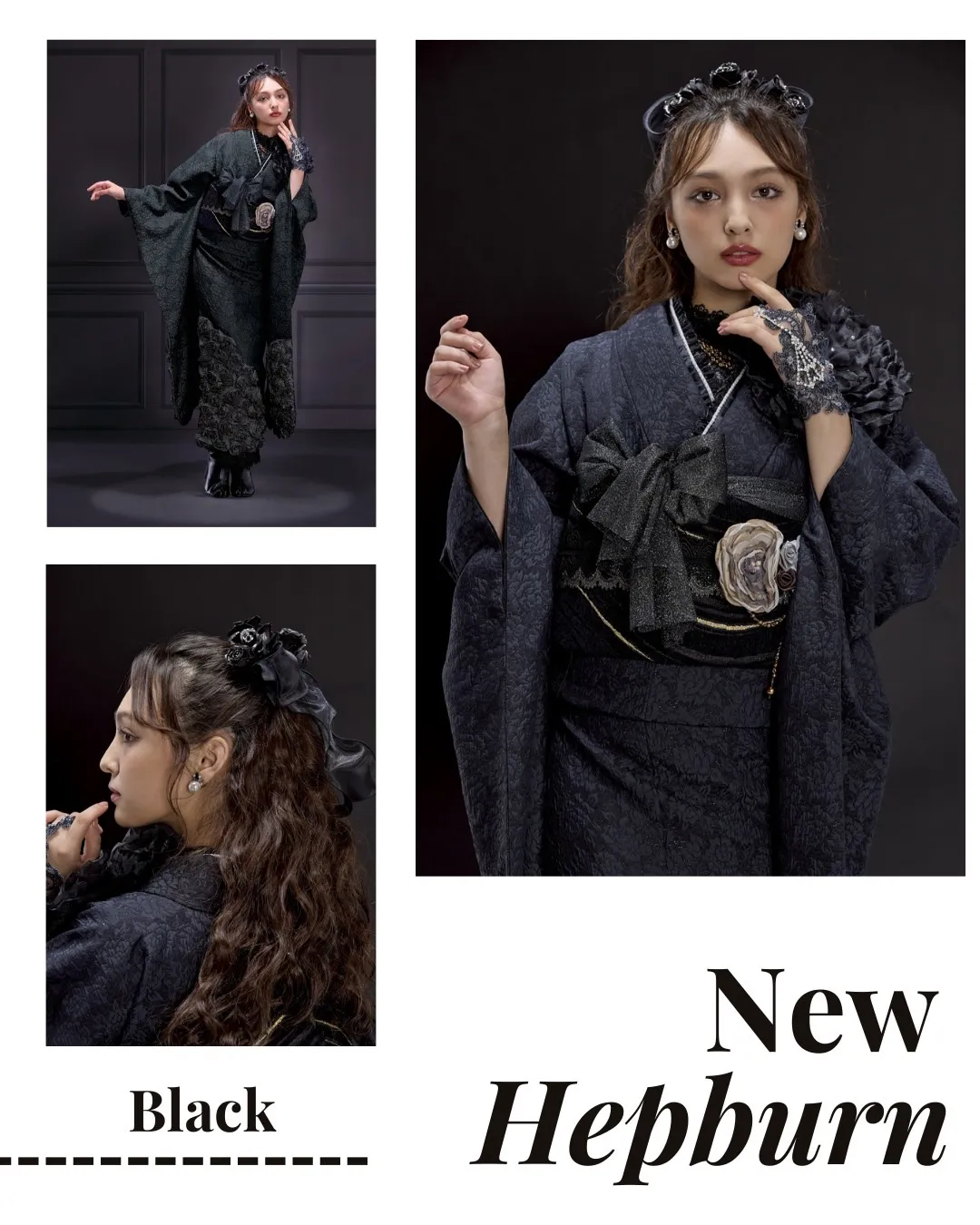 振袖レンタル　成人式　なんば　心斎橋　新作衣装　TAKAZENオリジナル　ヘップバーン　ROSE　バラの振袖