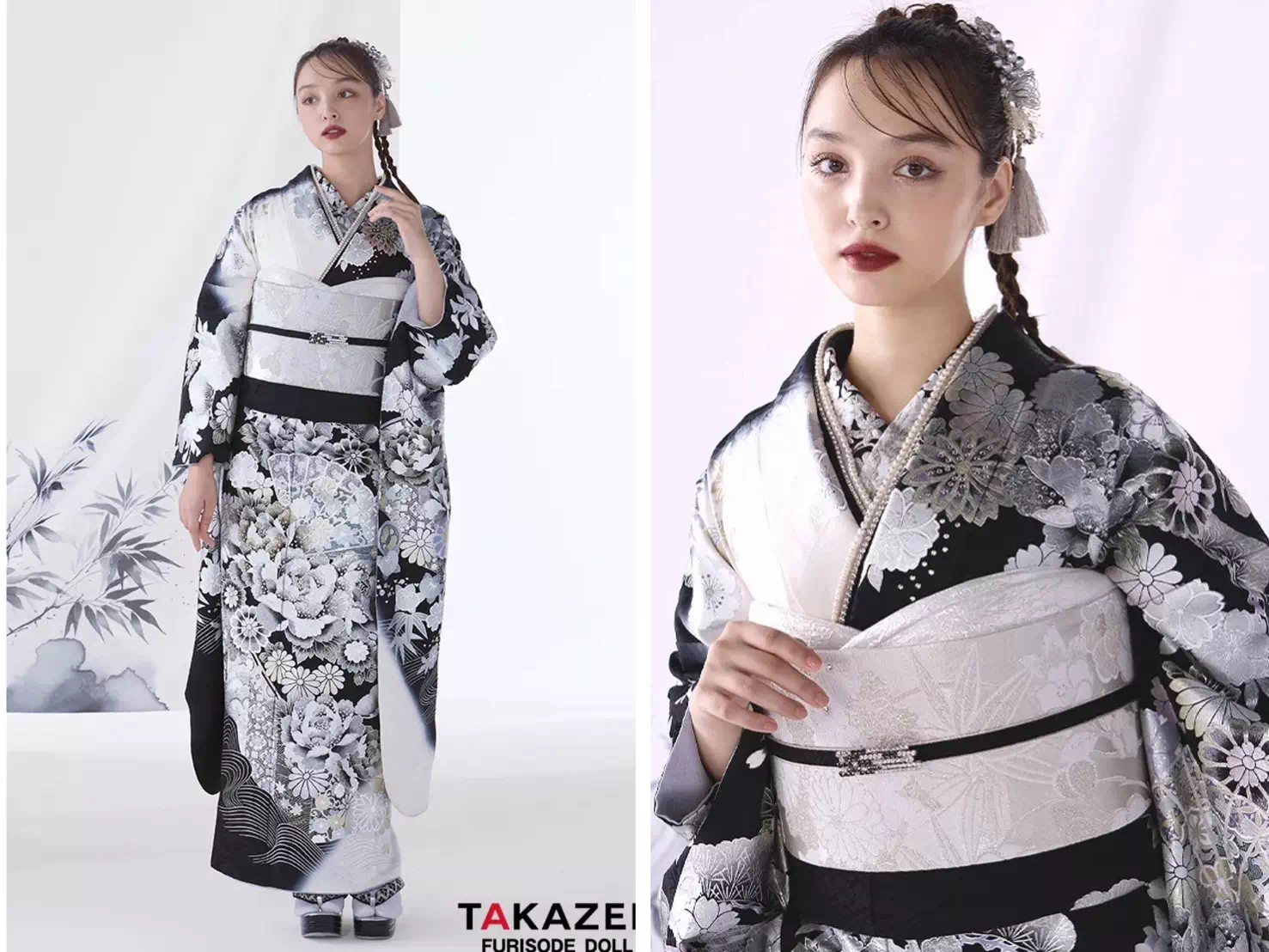 TAKAZEN神戸店　振袖レンタル　成人式　かっこいい　粋古典　被らない　シルバー