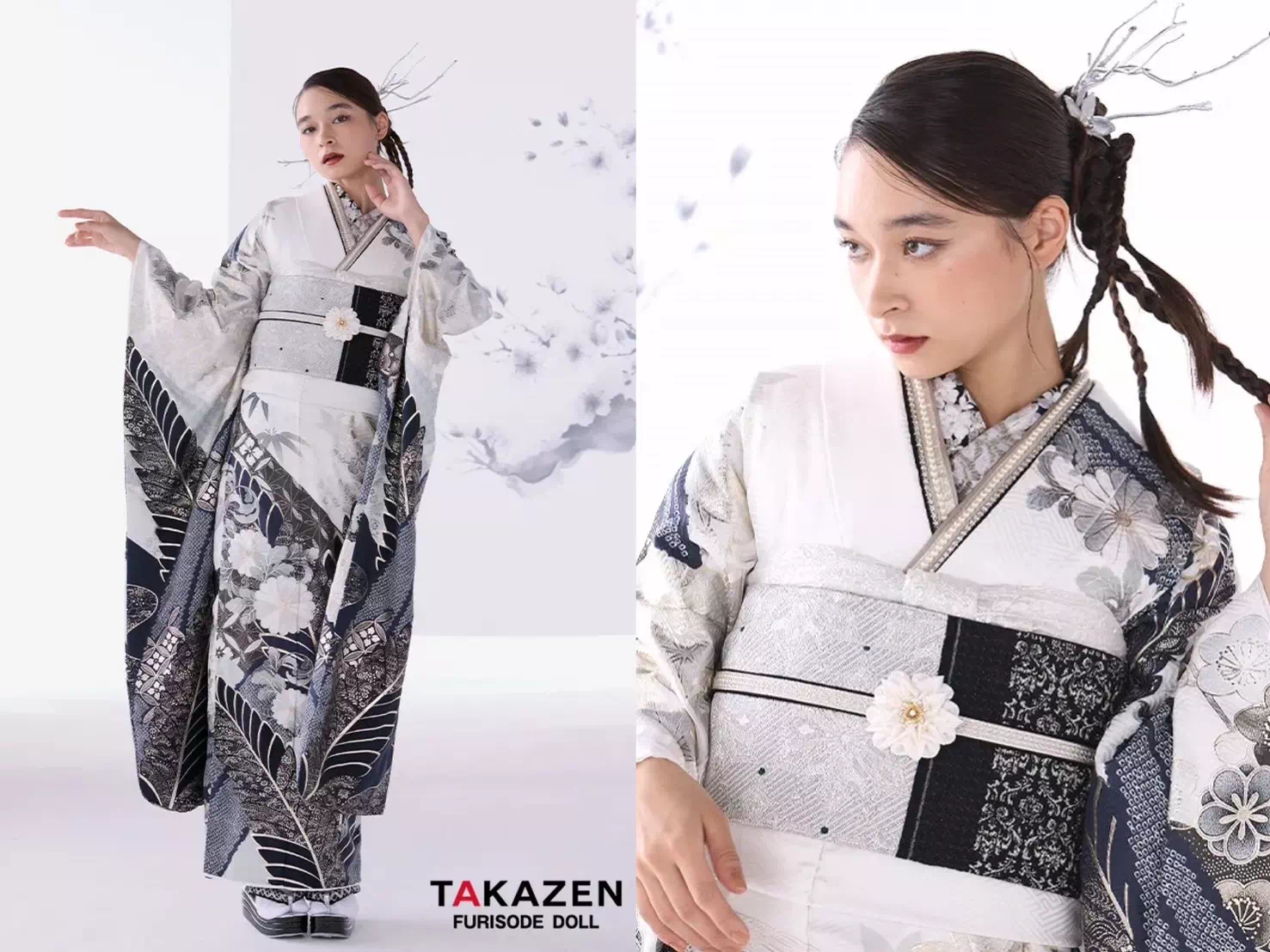 TAKAZEN神戸店　振袖レンタル　成人式　かっこいい　粋古典　被らない　シルバー