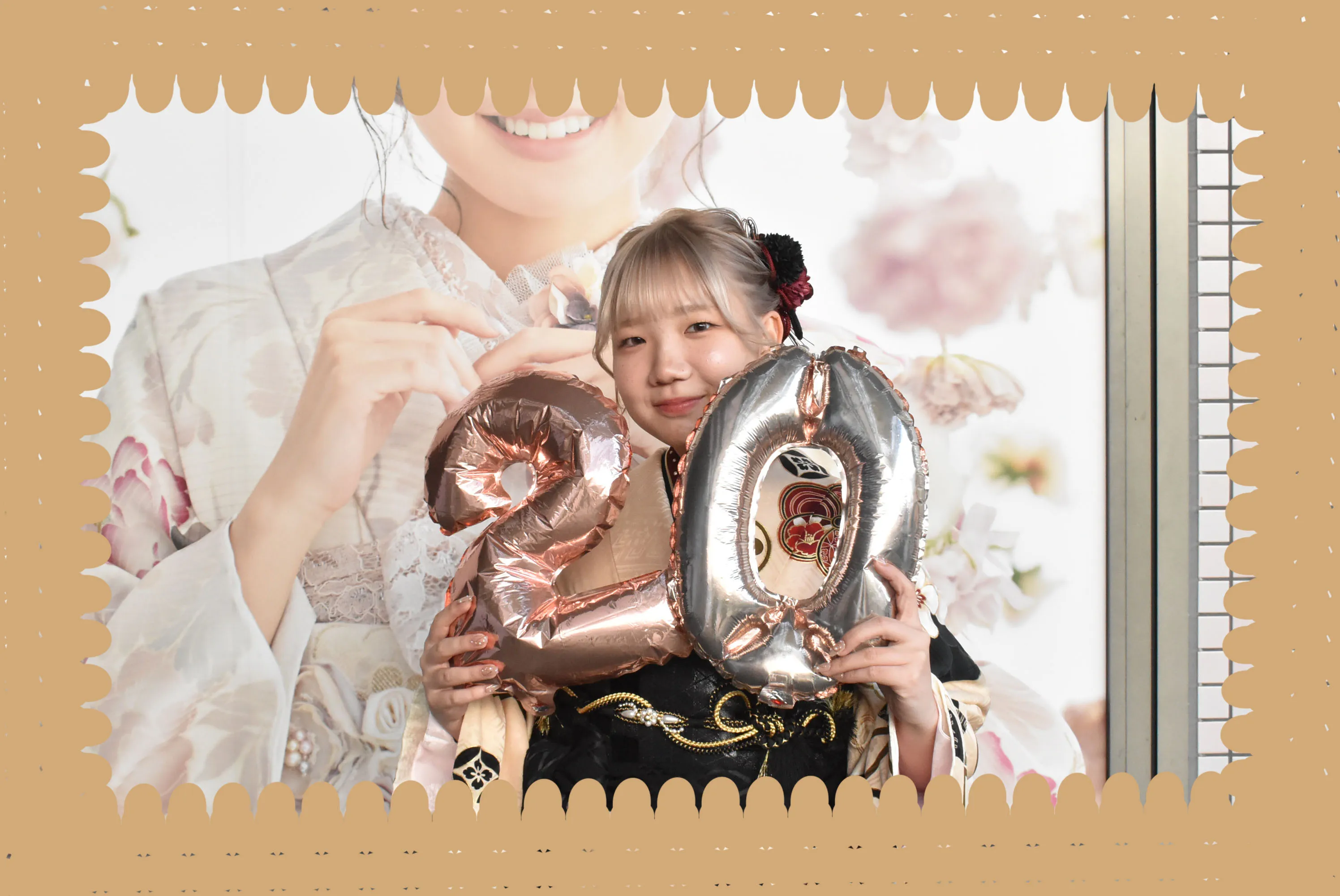 2026年成人　前撮り　振袖　くすみ　かわいい　TAKAZEN　タカゼン　