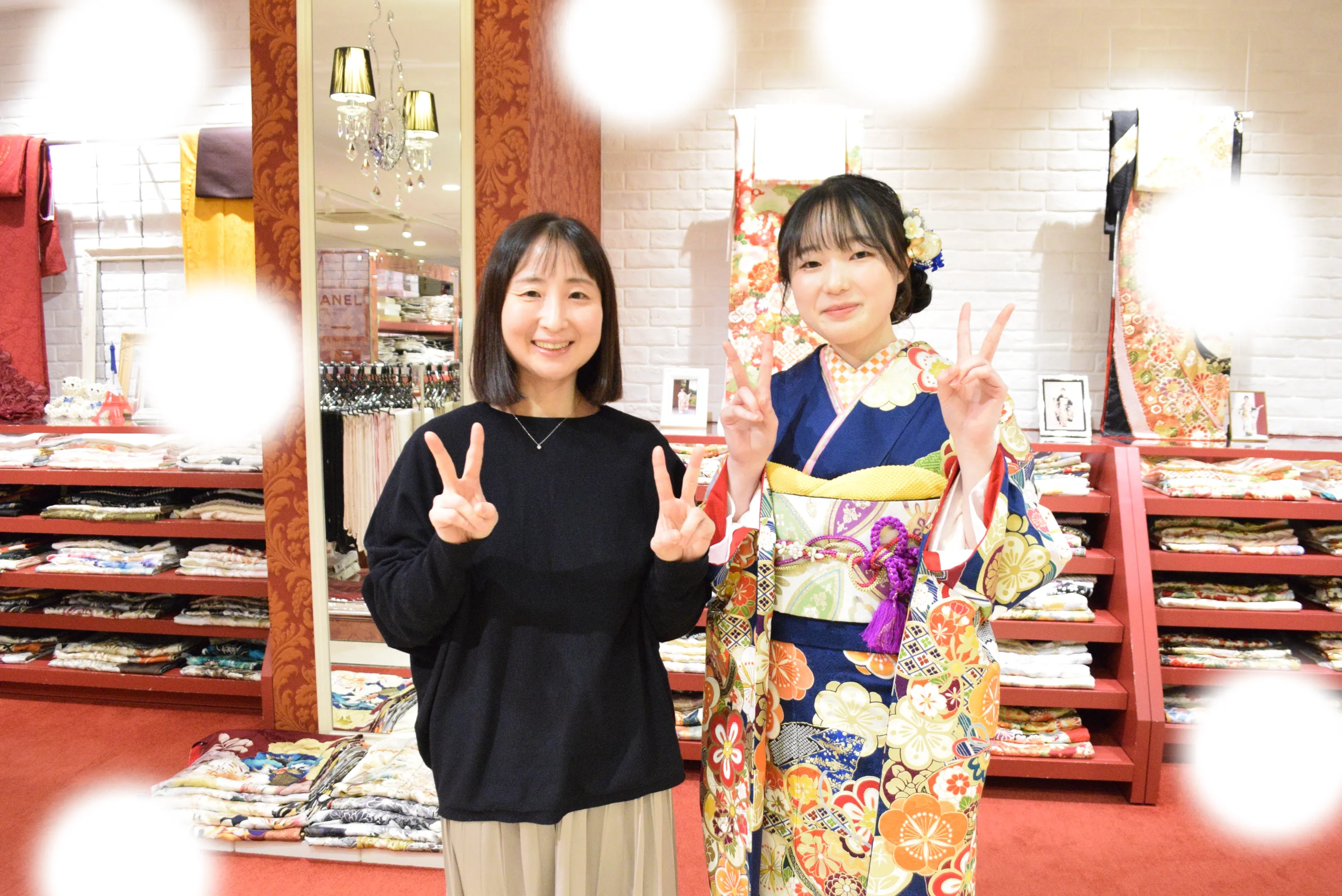 成人式　前撮り　梅田　古典　青　可愛い　家族写真　愛され