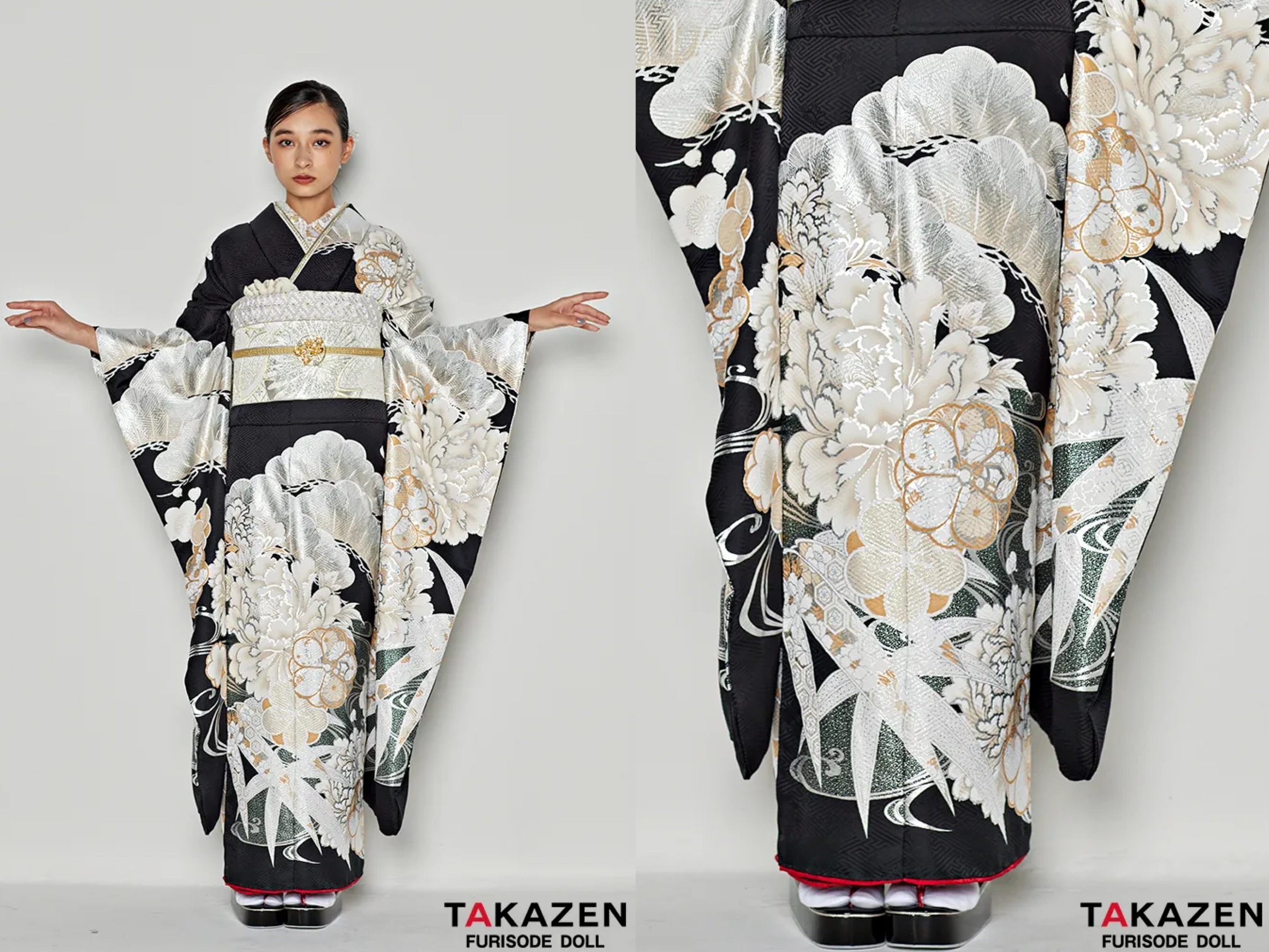 振袖　レンタル　奈良　振袖安い　粋古典　黒/黒ベース　吉祥文様　大人っぽい　渋い　かっこいい　シック