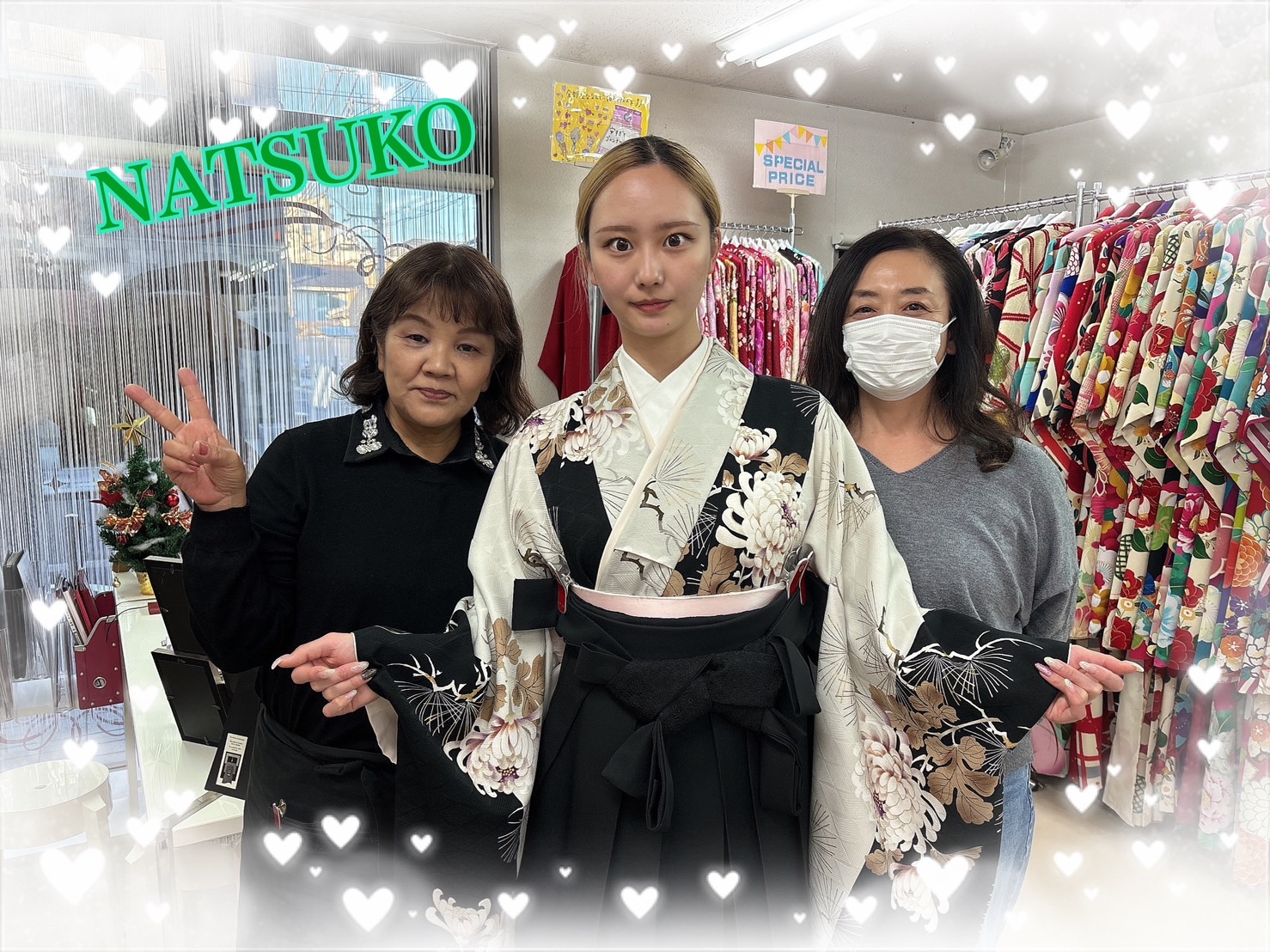 【TAKAZEN奈良店】25日♡色合わせが超可愛いくすみガーリーのおしゃれ袴姫ちゃん