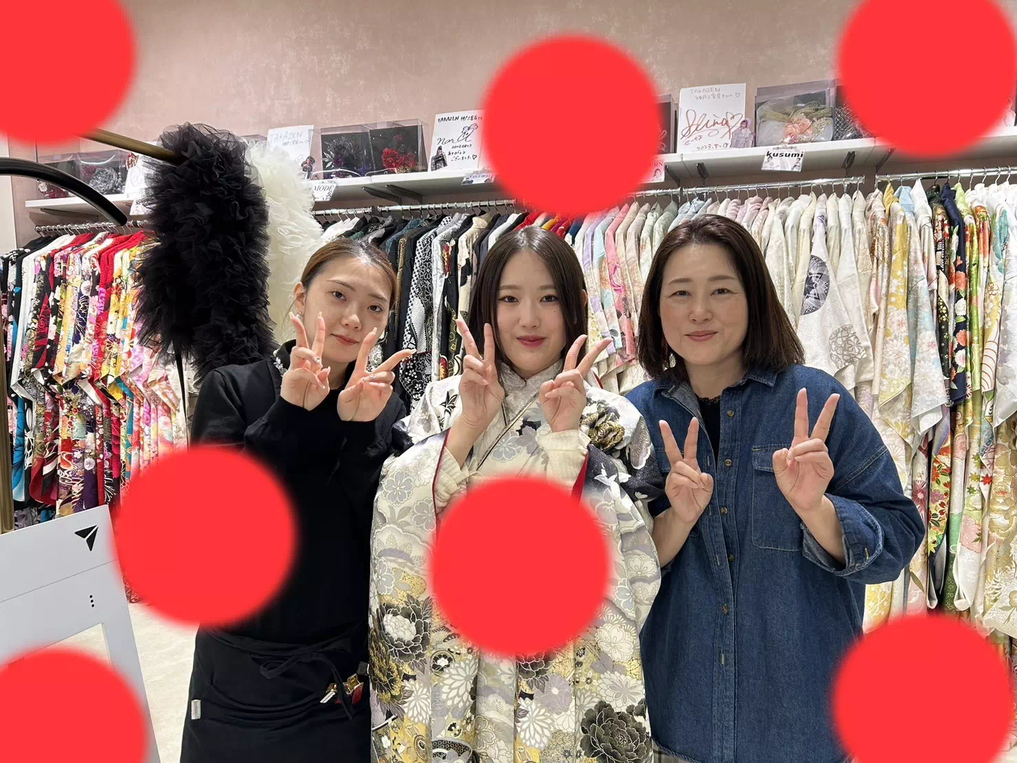 TAKAZEN神戸店　神戸旧居留地前撮り撮影会　イマドキ　カワイイ　コディネート　振袖　レンタル　袴　