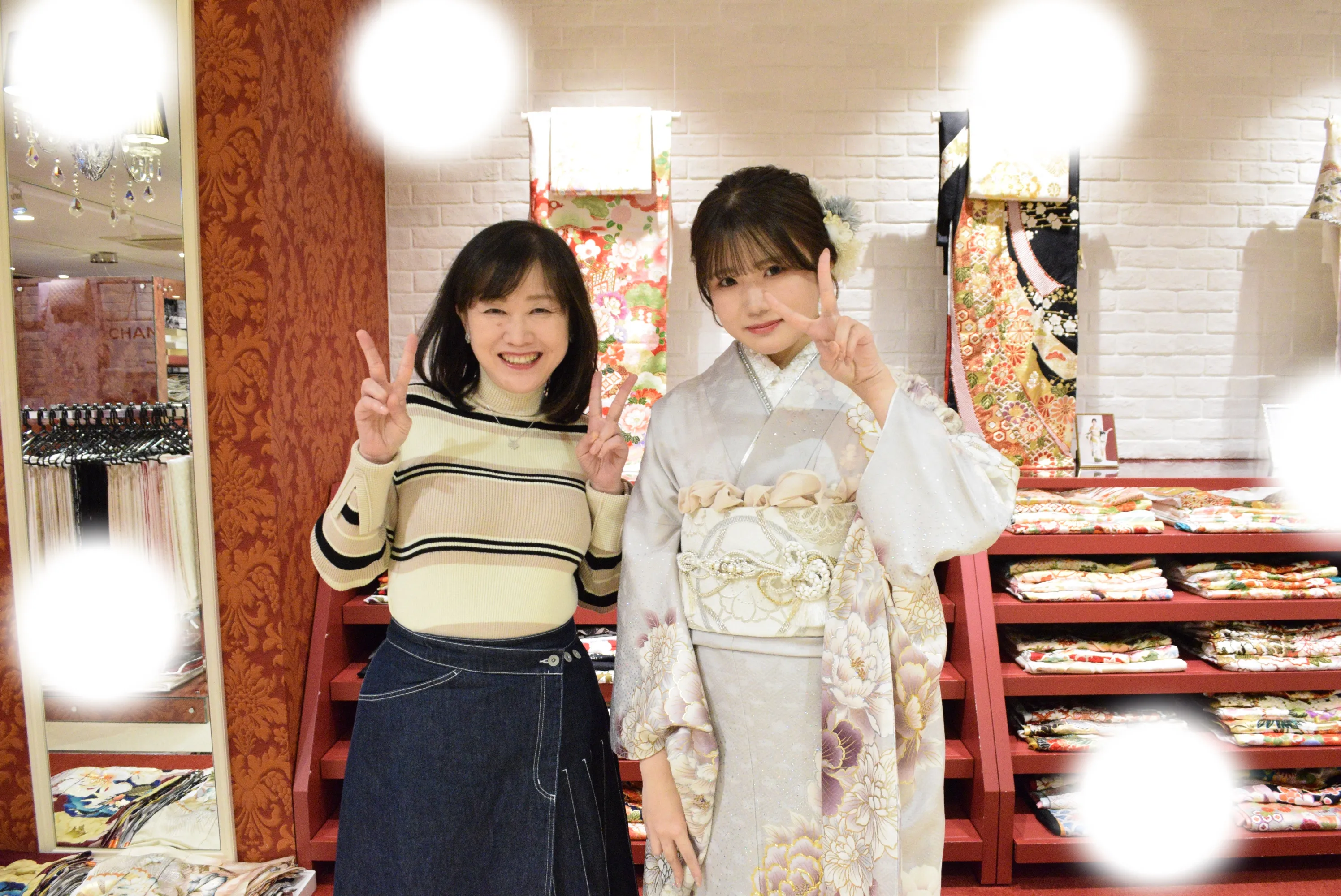 成人式　前撮り　梅田　くすみカラー　人気　可愛い　キラキラ　家族写真