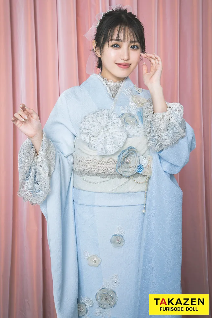 成人式　振袖　フレンチガーリー　水色