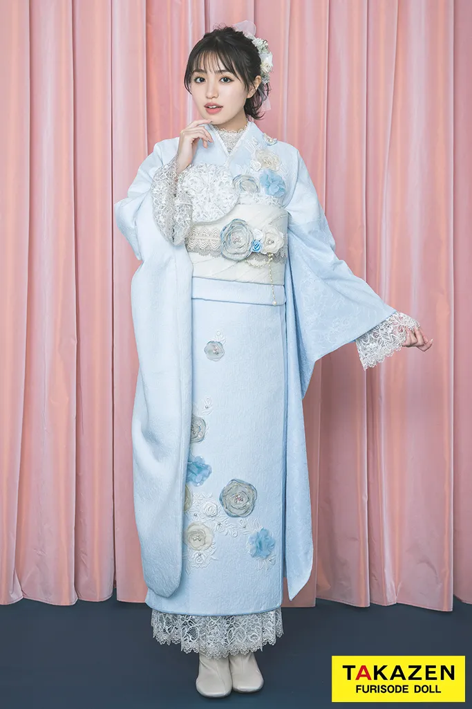 成人式　振袖　フレンチガーリー　水色
