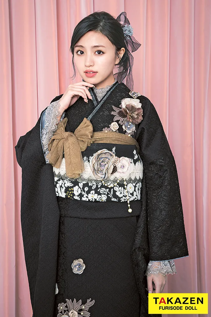 成人式　振袖　フレンチガーリー　黒色