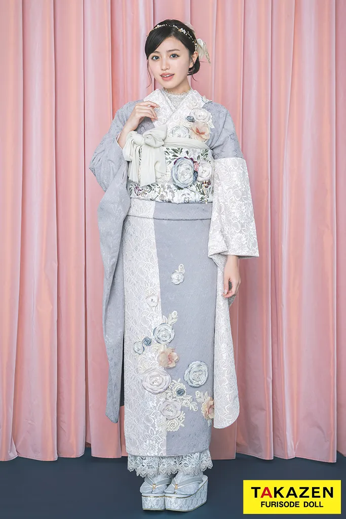 成人式　振袖　フレンチガーリー　グレー