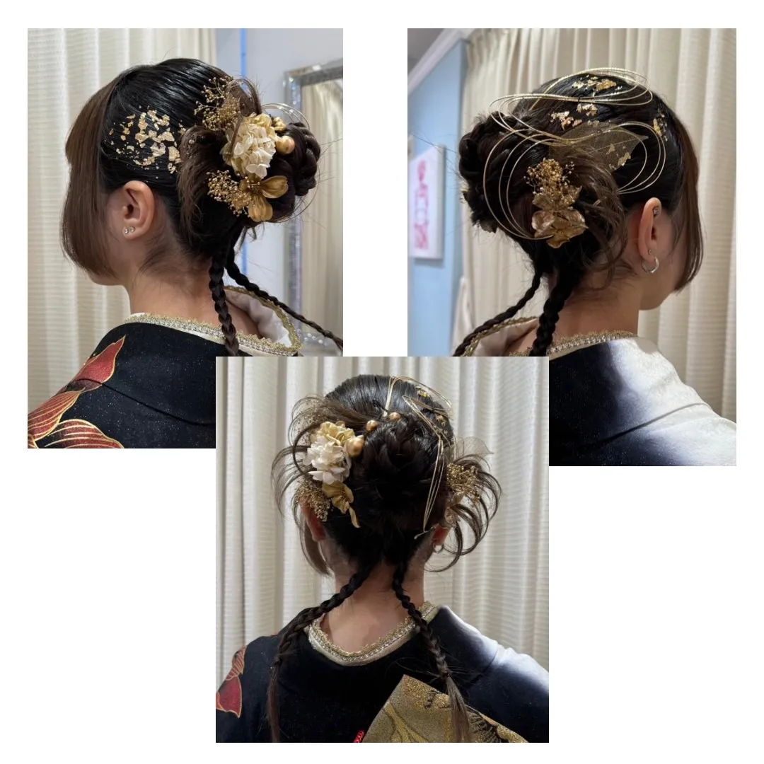 TAKAZEN　タカゼン　成人式前撮り　ヘアアレンジ　振袖ヘアアレンジ　アップスタイル　ポニーテール　個性派　かわいい　かっこいい