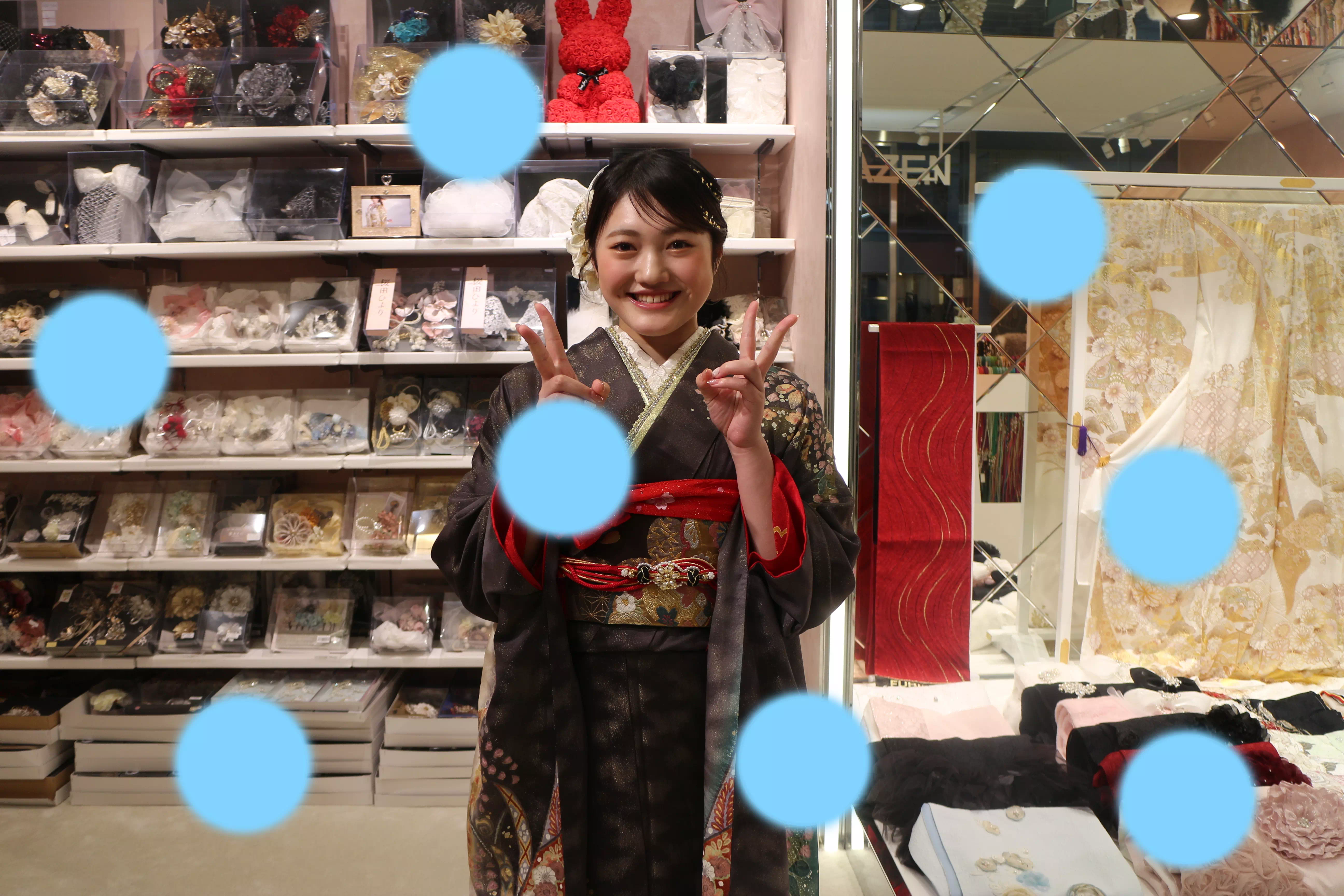 TAKAZEN神戸店　前撮り撮影会　イマドキ　カワイイ　コディネート　振袖　レンタル　袴　