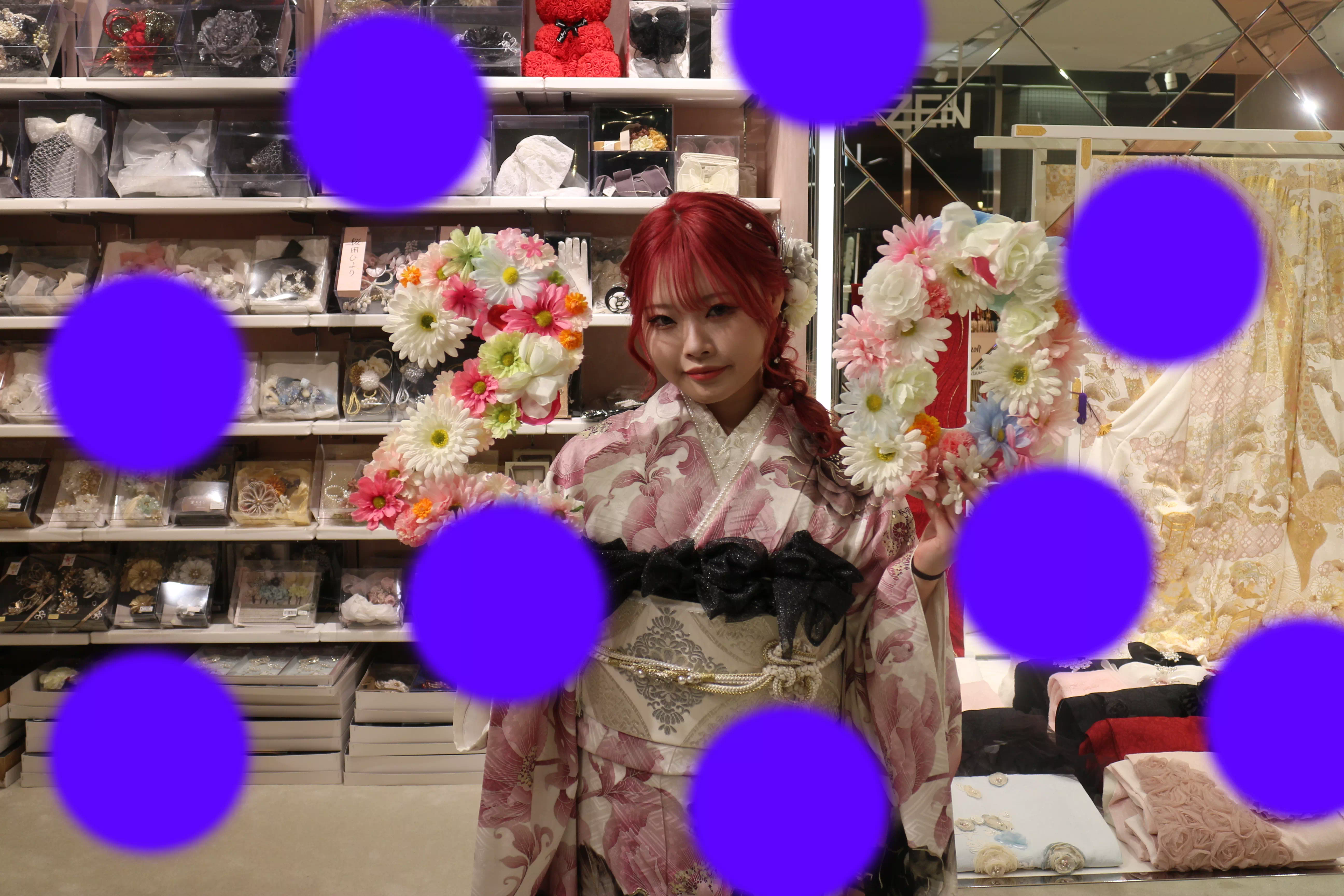 TAKAZEN神戸店　前撮り撮影会　イマドキ　カワイイ　コディネート　振袖　レンタル　袴　
