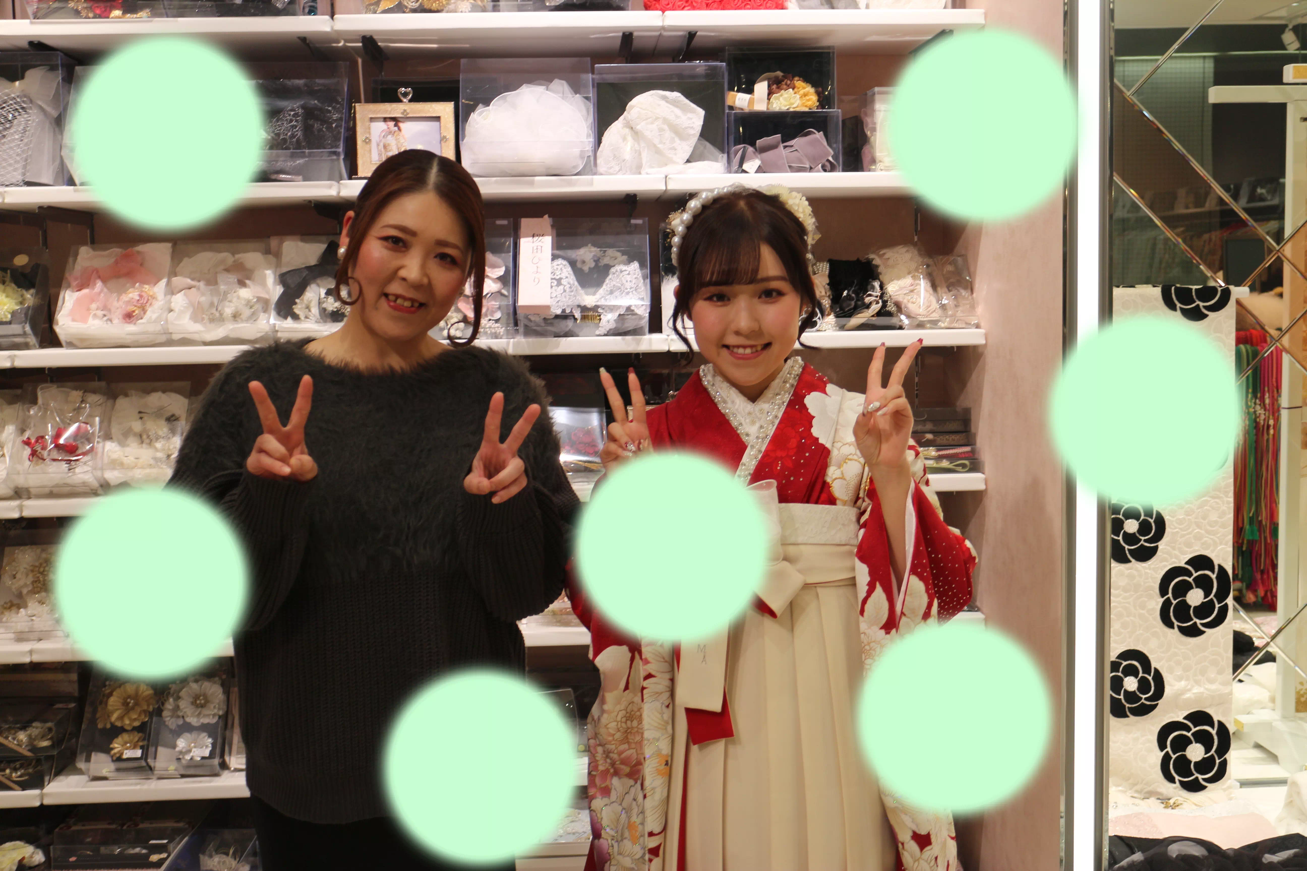 TAKAZEN神戸店　前撮り撮影会　イマドキ　カワイイ　コディネート　振袖　レンタル　袴　