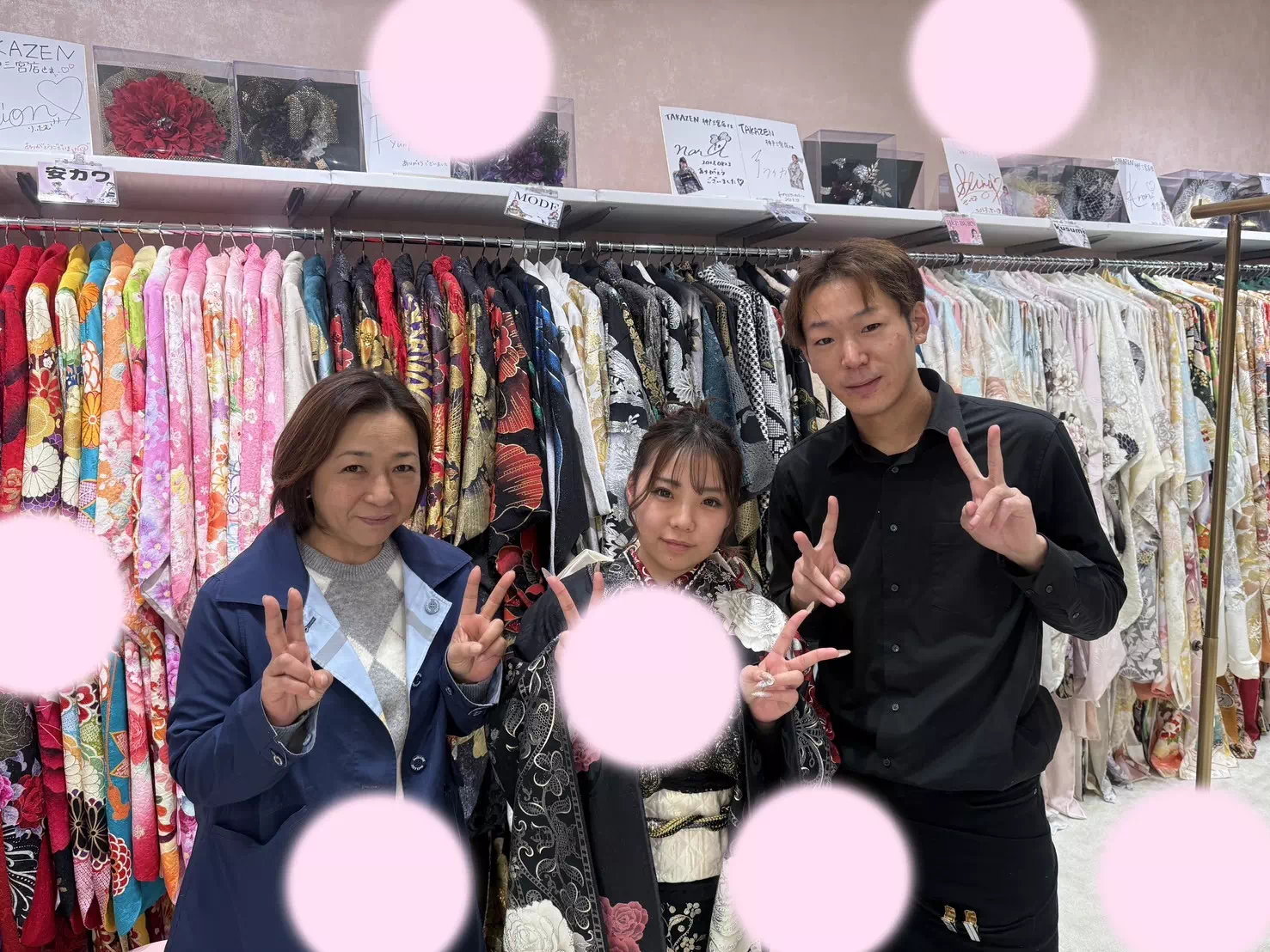TAKAZEN神戸店　前撮り撮影会　イマドキ　カワイイ　コディネート　振袖　レンタル　袴　
