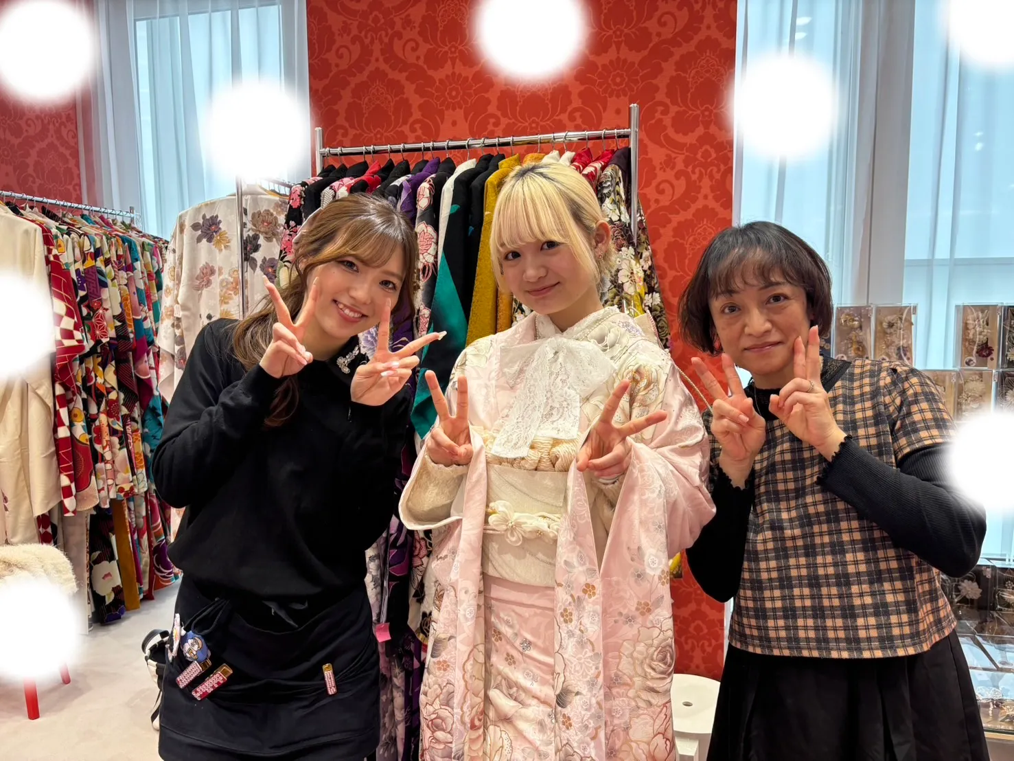 成人式　ピンク振袖　梅田