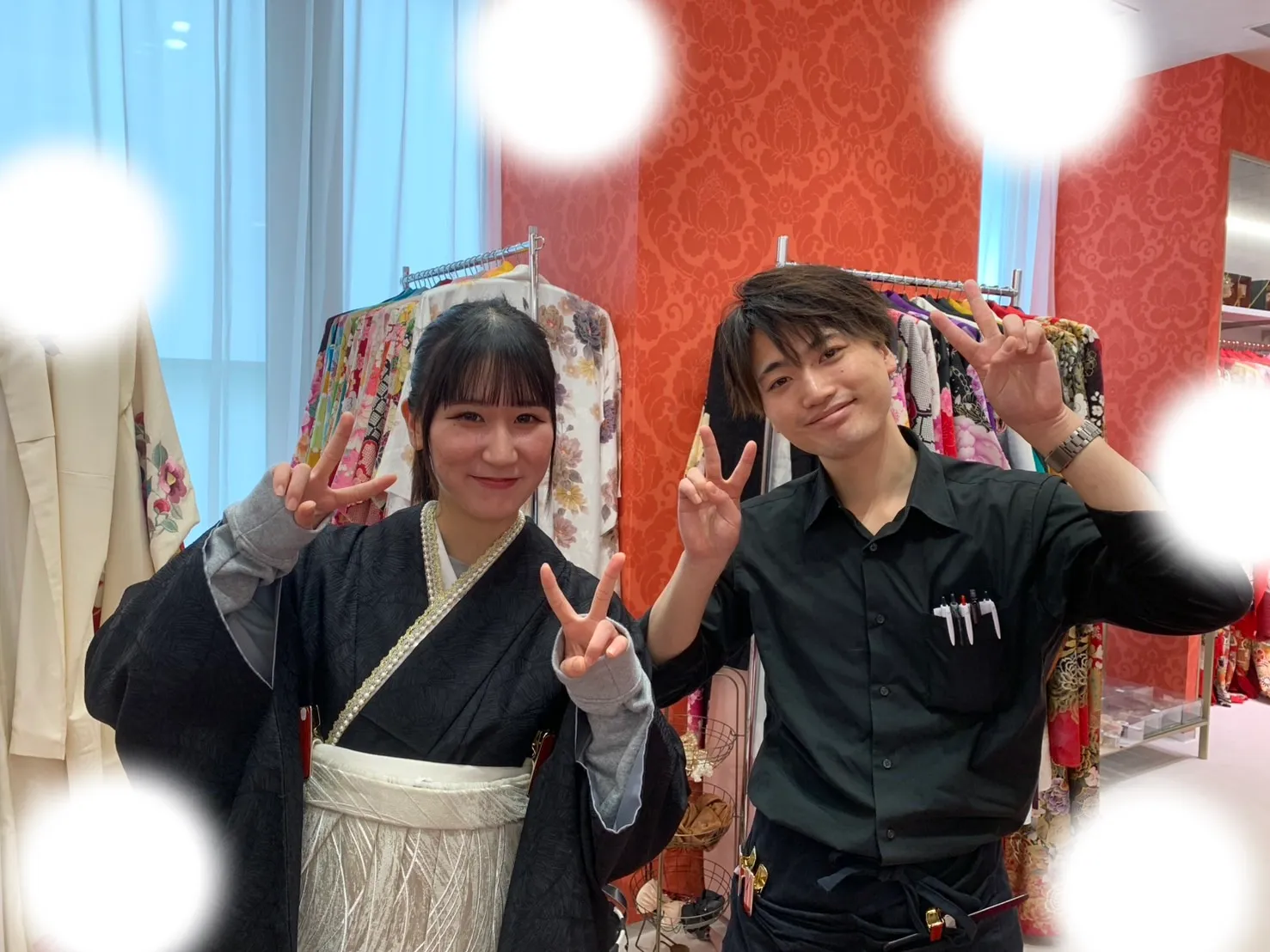 成人式　前撮り　梅田　袴　くすみカラー　かわいい　イマドキ　淡色　古典　タカゼン　撮影