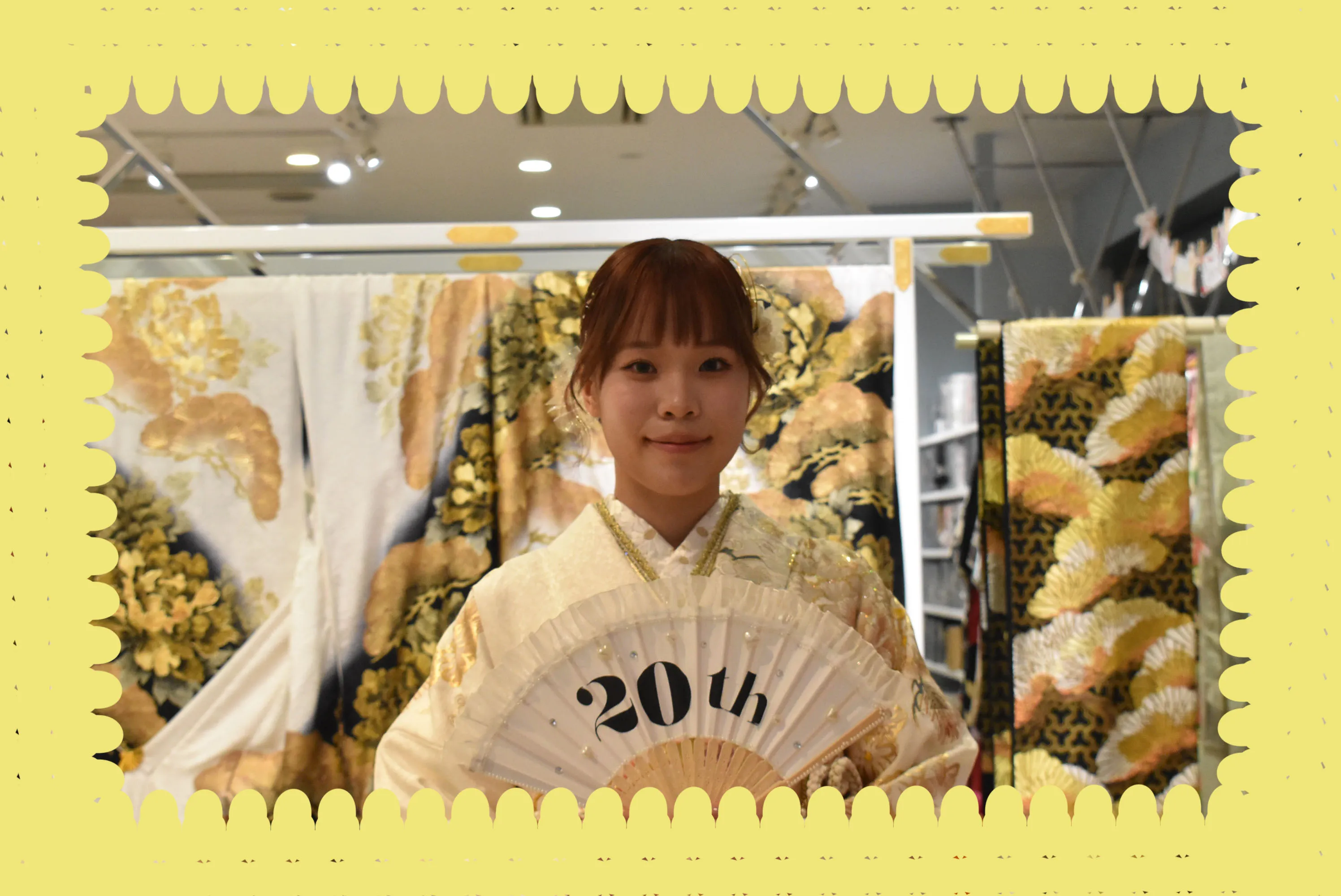 TAKAZEN　タカゼン　前撮り撮影会　古典柄　白振袖　かわいい　綺麗　華やか