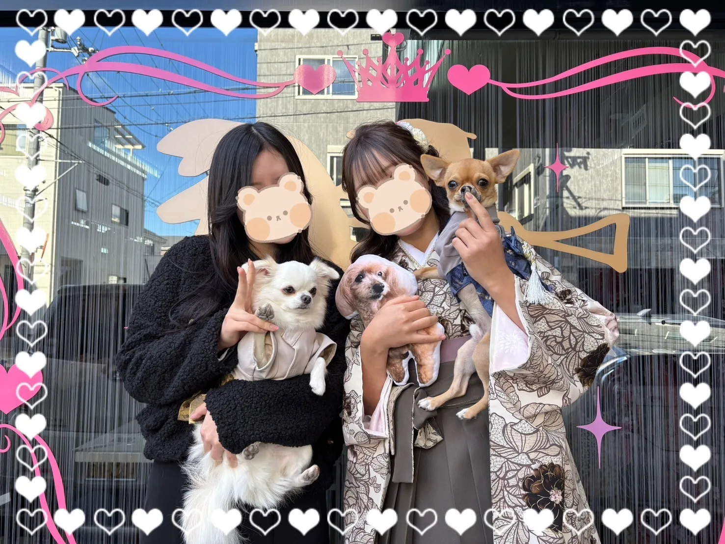 卒業式　袴　前撮り撮影会　玉城ティナ×紅一点ブランド袴　ブラウン/茶色/ダスティーカラー　洋柄　アンティーク調　人気　お洒落　リボン半襟