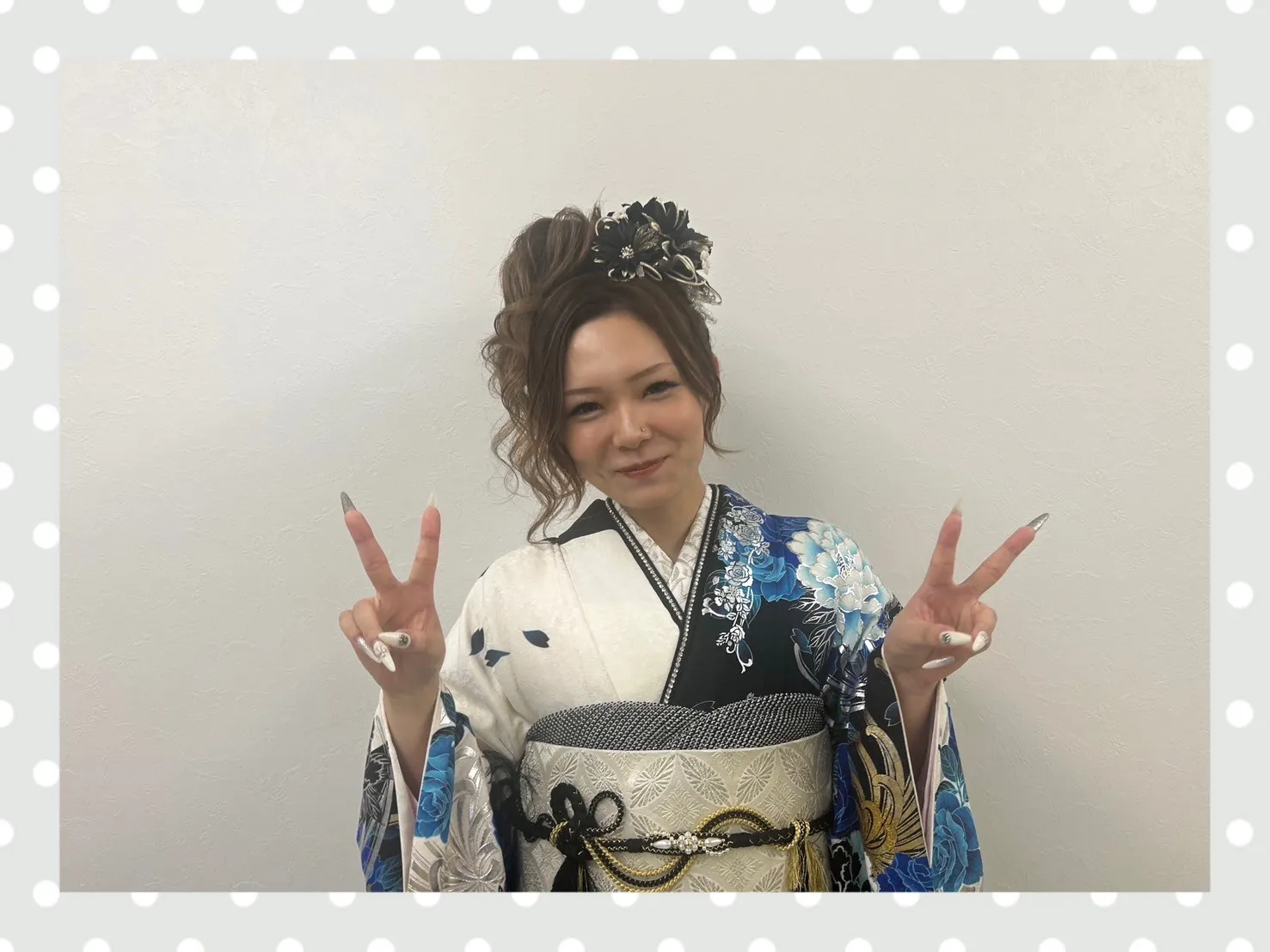 成人式　振袖　前撮り撮影会　奈良　カッコいい　モード　安い　青　黒　白　目立つ　派手