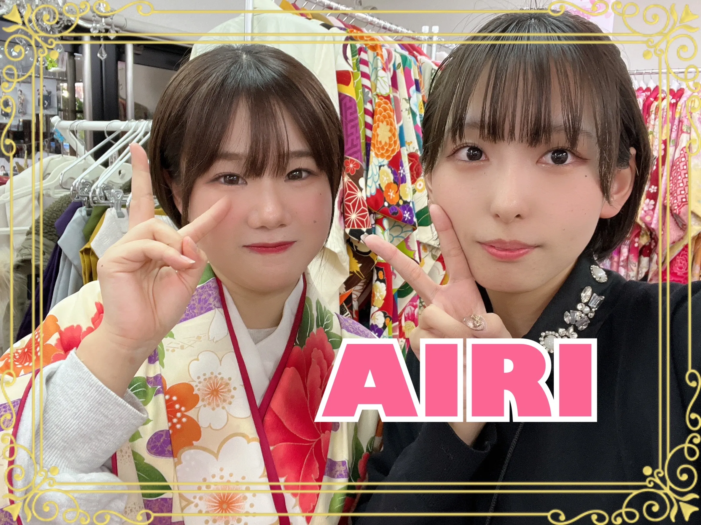 袴　レンタル　奈良　正統派古典　白/ピンク　ボタン柄　可愛い　清楚　上品　おしとやか