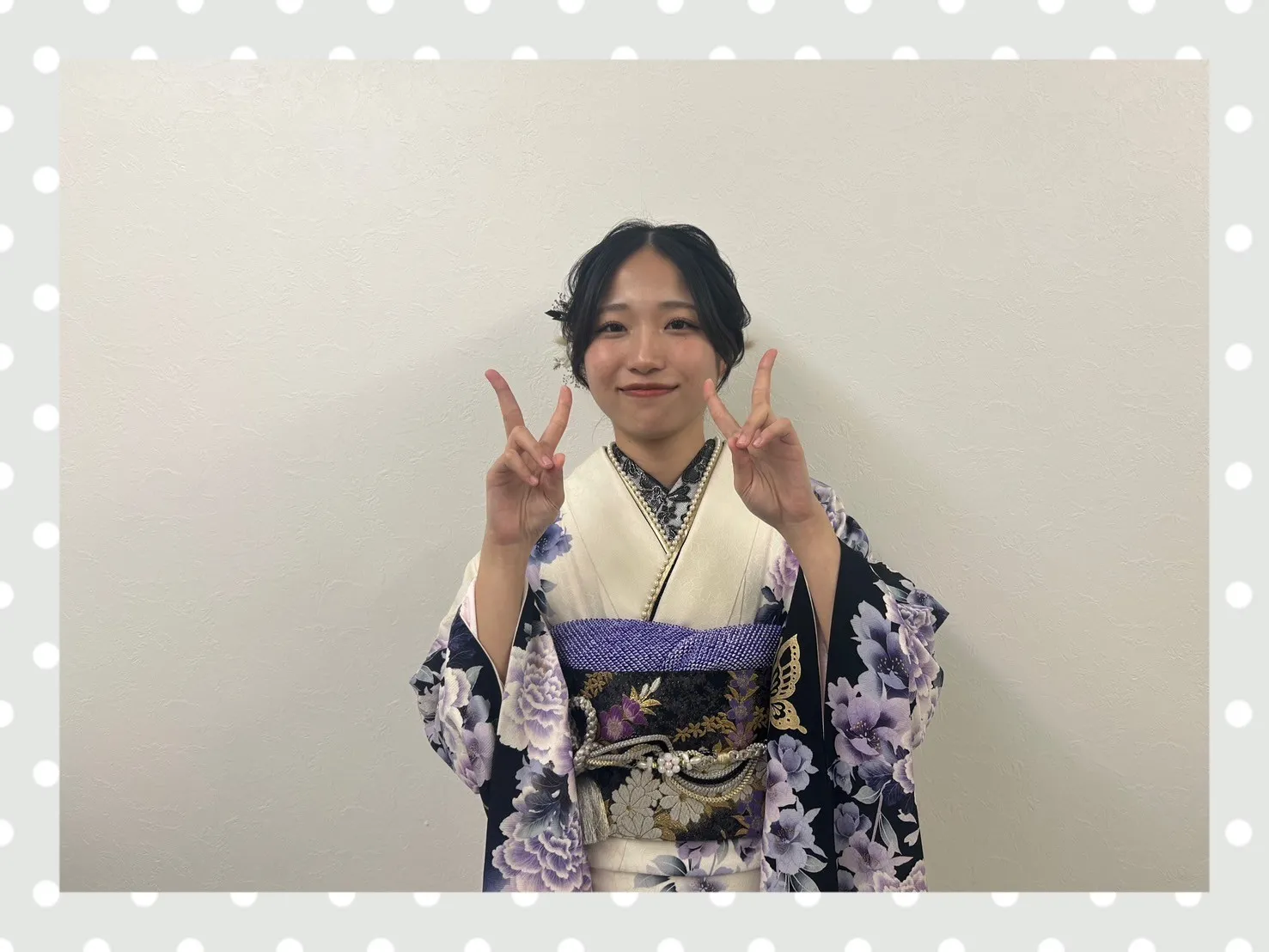 成人式　振袖　前撮り撮影会　奈良　可愛い　安い　紫　白　儚い　オシャレ