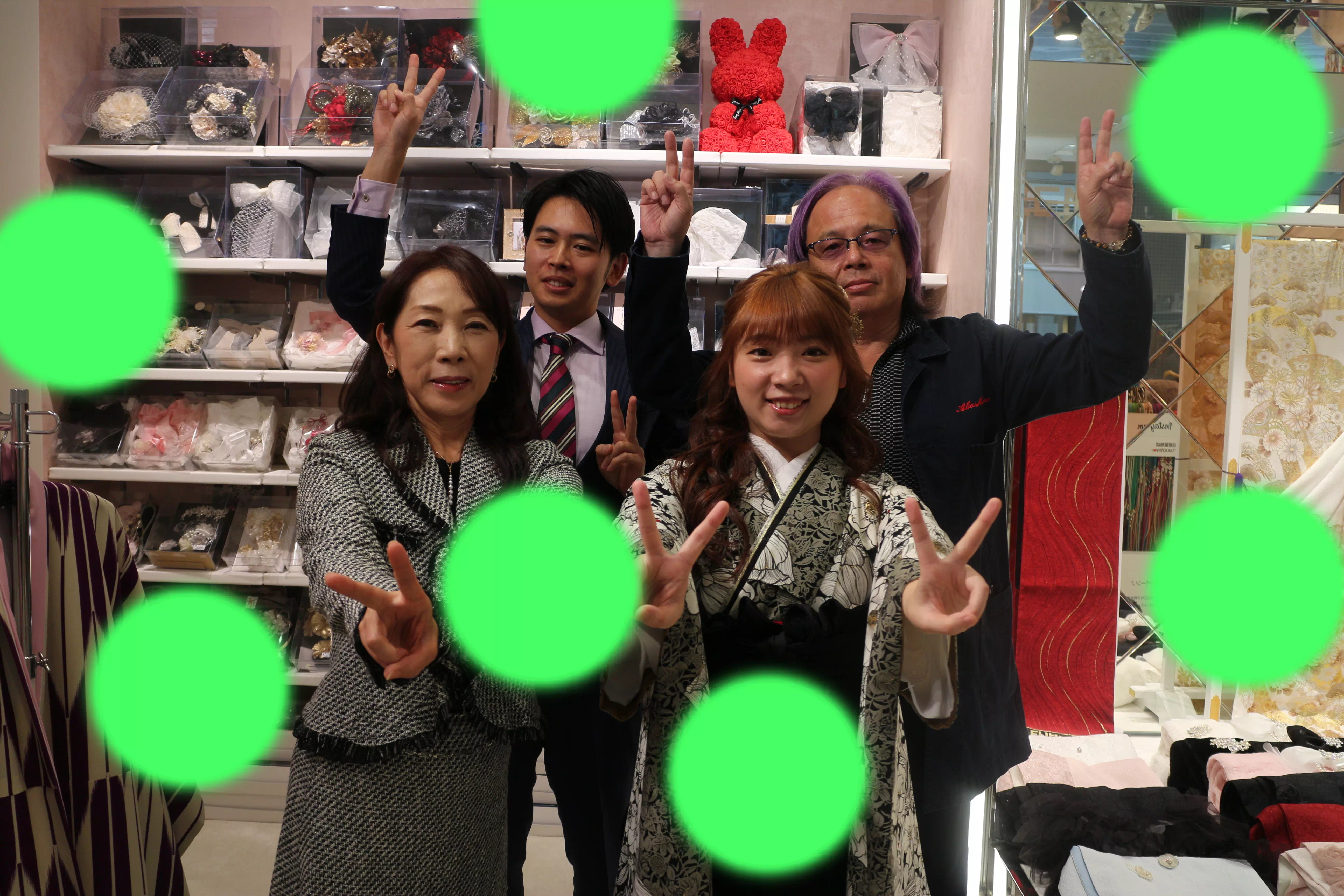 TAKAZEN神戸店　前撮り撮影会　イマドキ　カワイイ　コディネート　振袖　レンタル　袴　