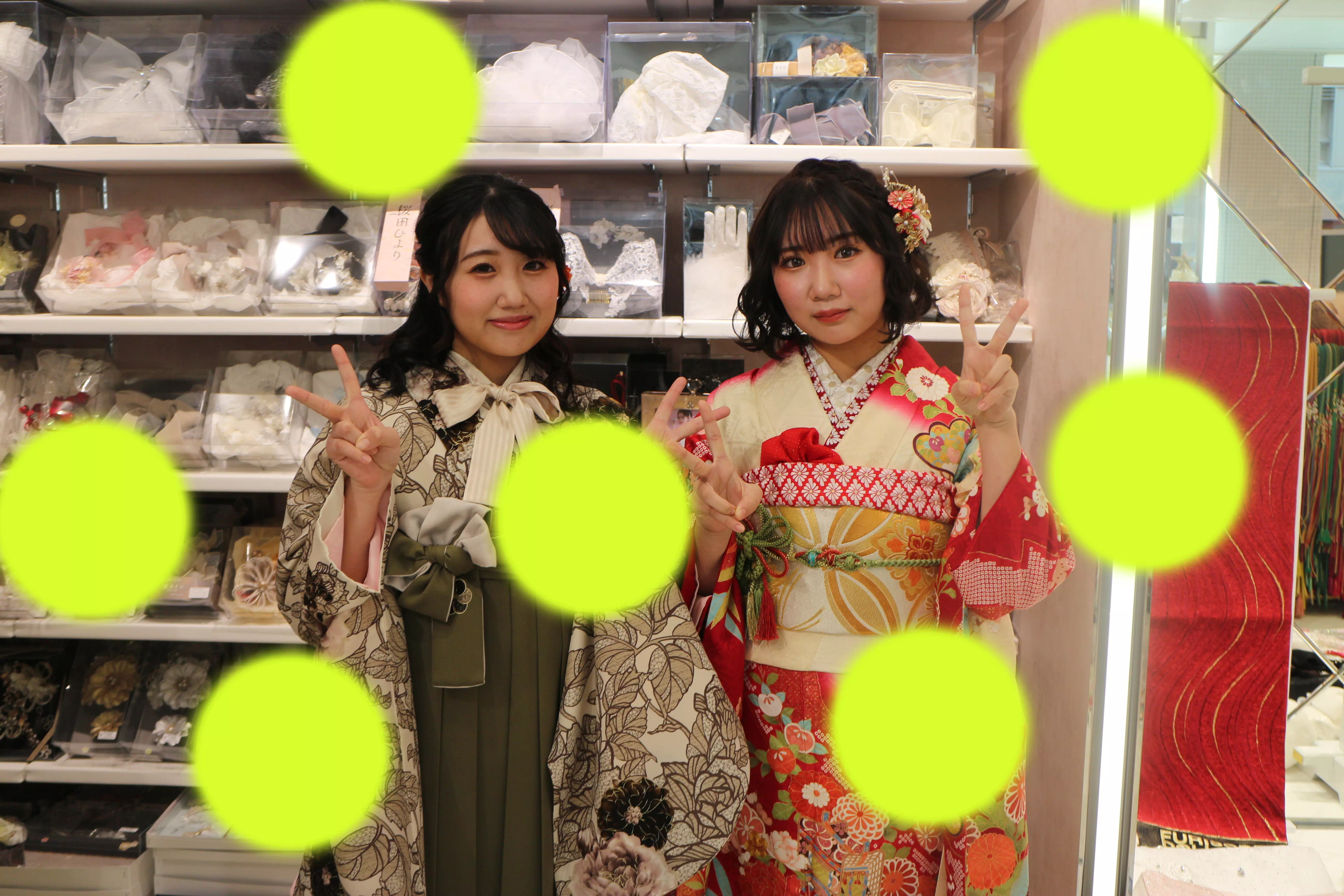 TAKAZEN神戸店　前撮り撮影会　イマドキ　カワイイ　コディネート　振袖　レンタル　袴　