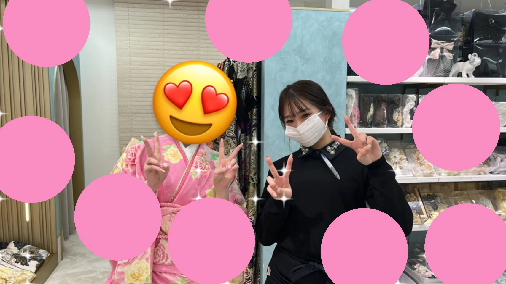 振袖レンタル　成人式　なんば　心斎橋　大阪　人気　可愛い　ピンク