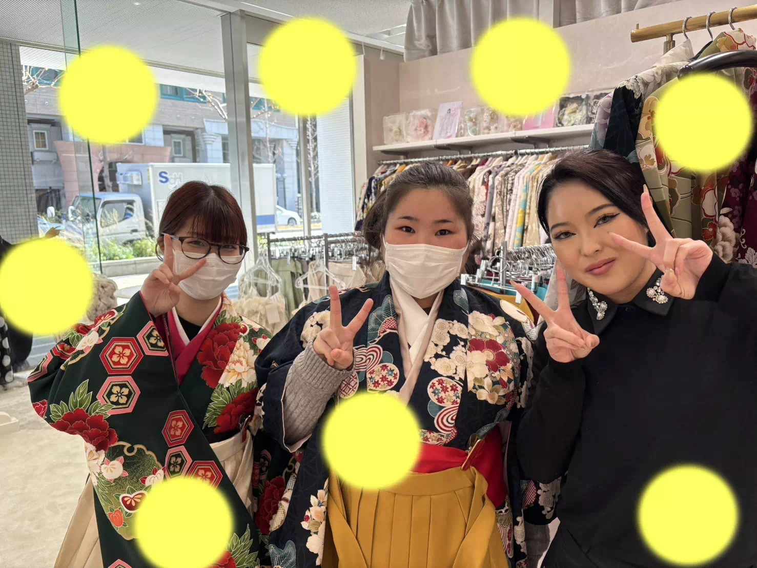 TAKAZEN神戸旧居留地店　前撮り撮影会　イマドキ　カワイイ　コディネート　振袖　レンタル　袴　