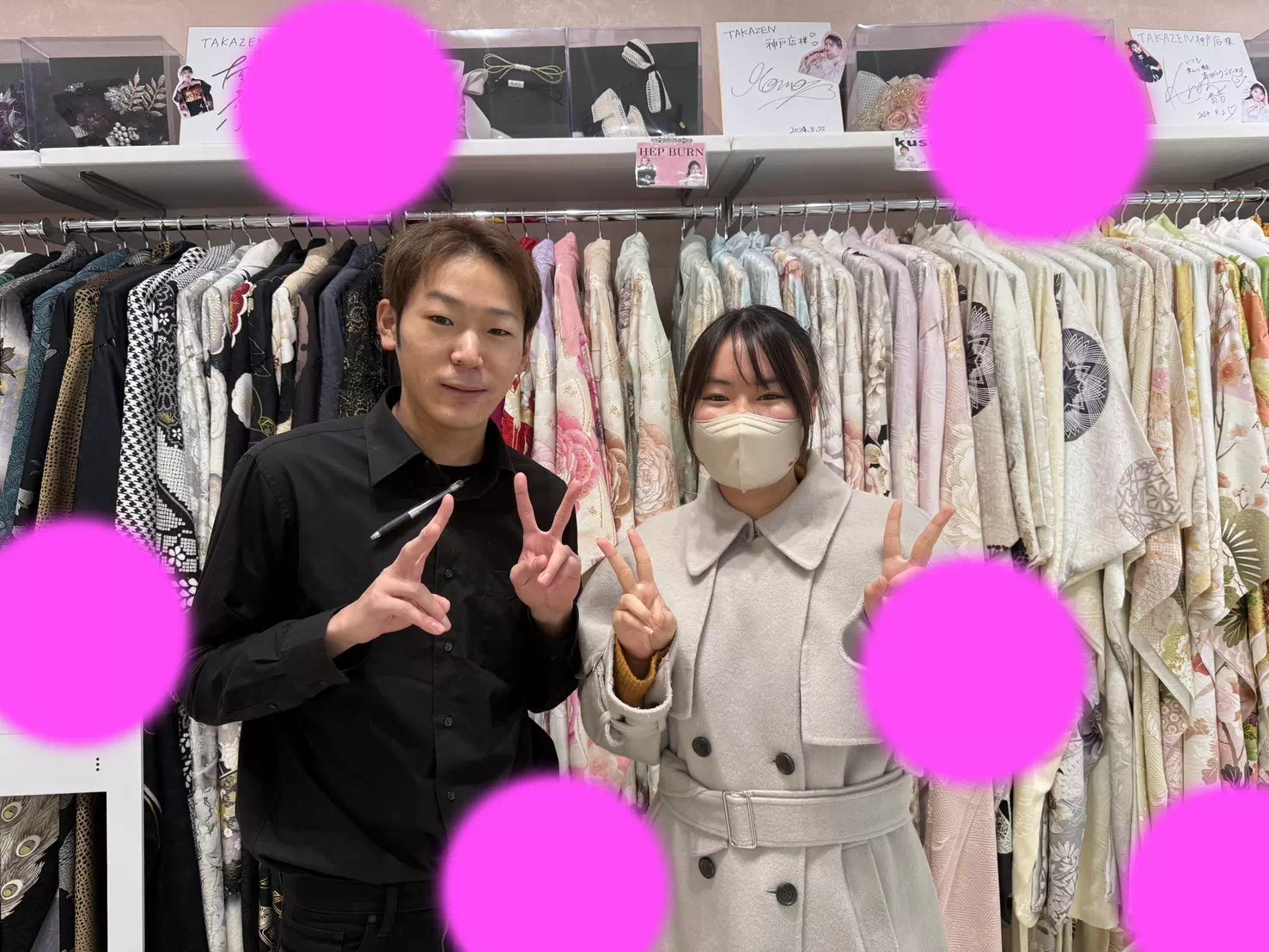 TAKAZEN神戸店　前撮り撮影会　イマドキ　カワイイ　コディネート　振袖　レンタル　袴　