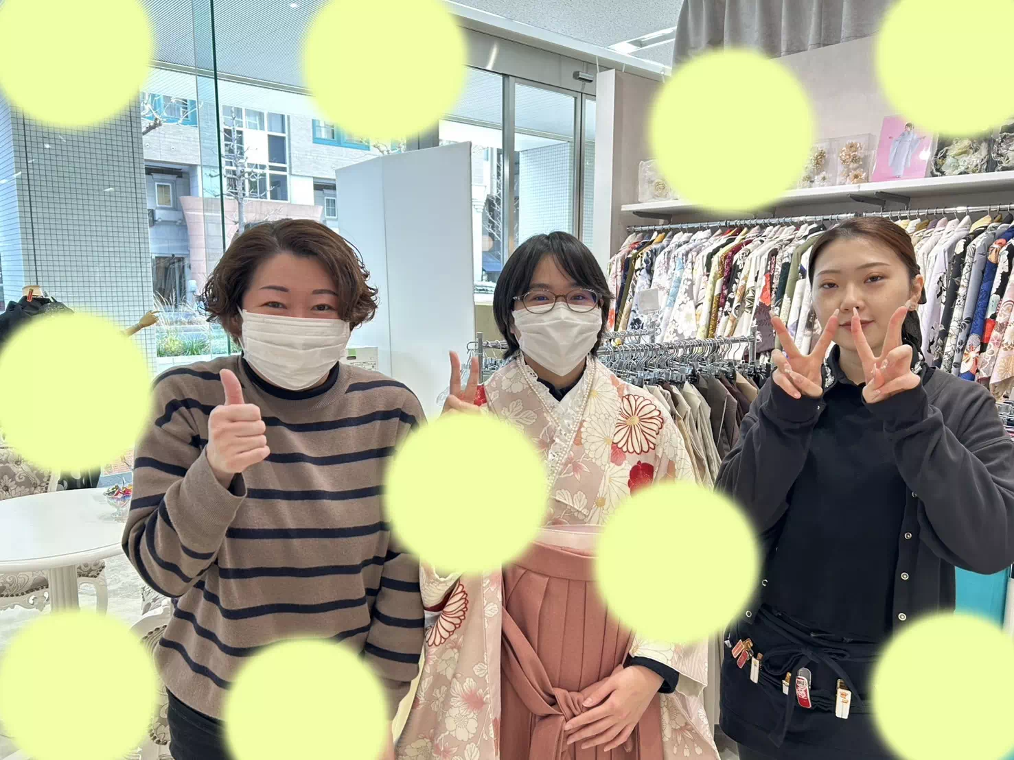 TAKAZEN神戸店　前撮り撮影会　イマドキ　カワイイ　コディネート　振袖　レンタル　袴　