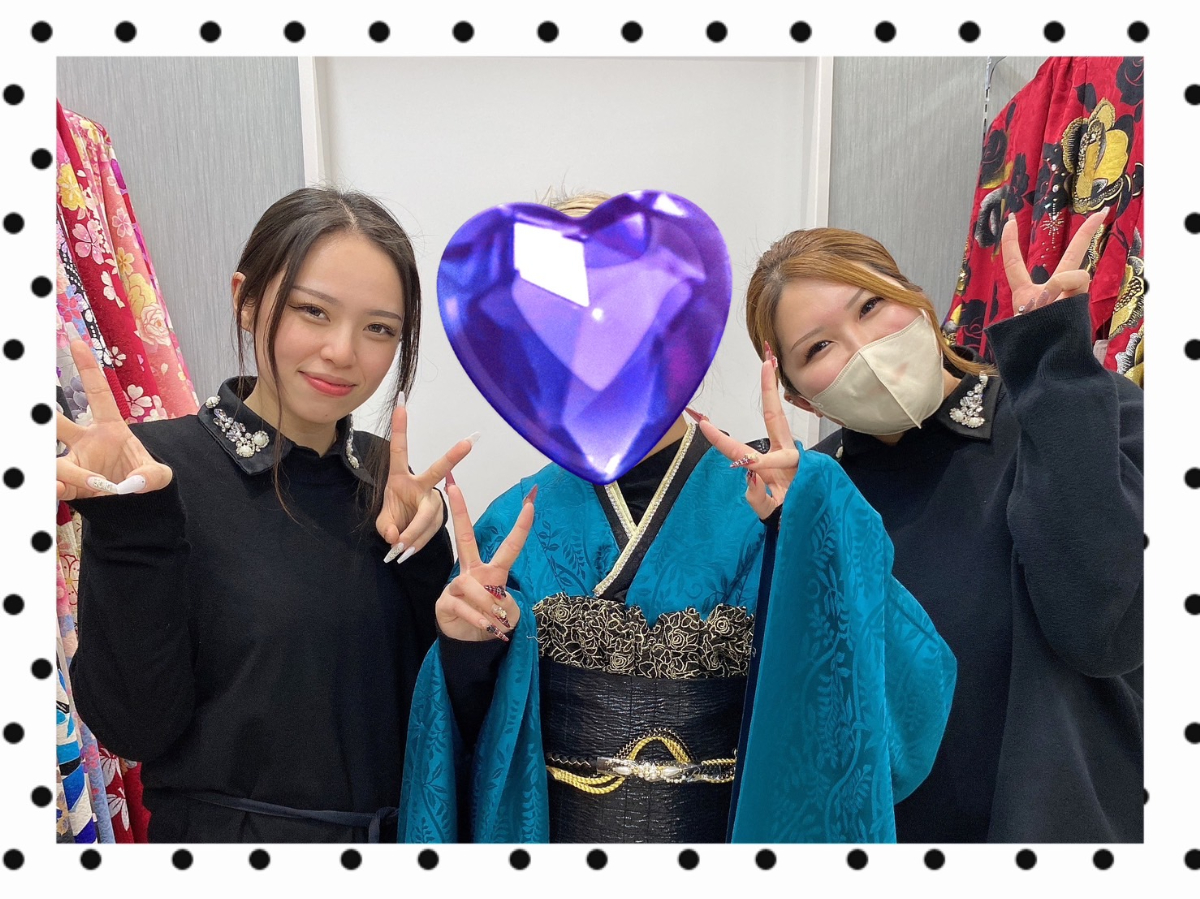 振袖　レンタル　前撮り　撮影会　可愛い　おしゃれ　かっこいい　イマドキ　くすみ　レトロ　安い　無地　青　寒色