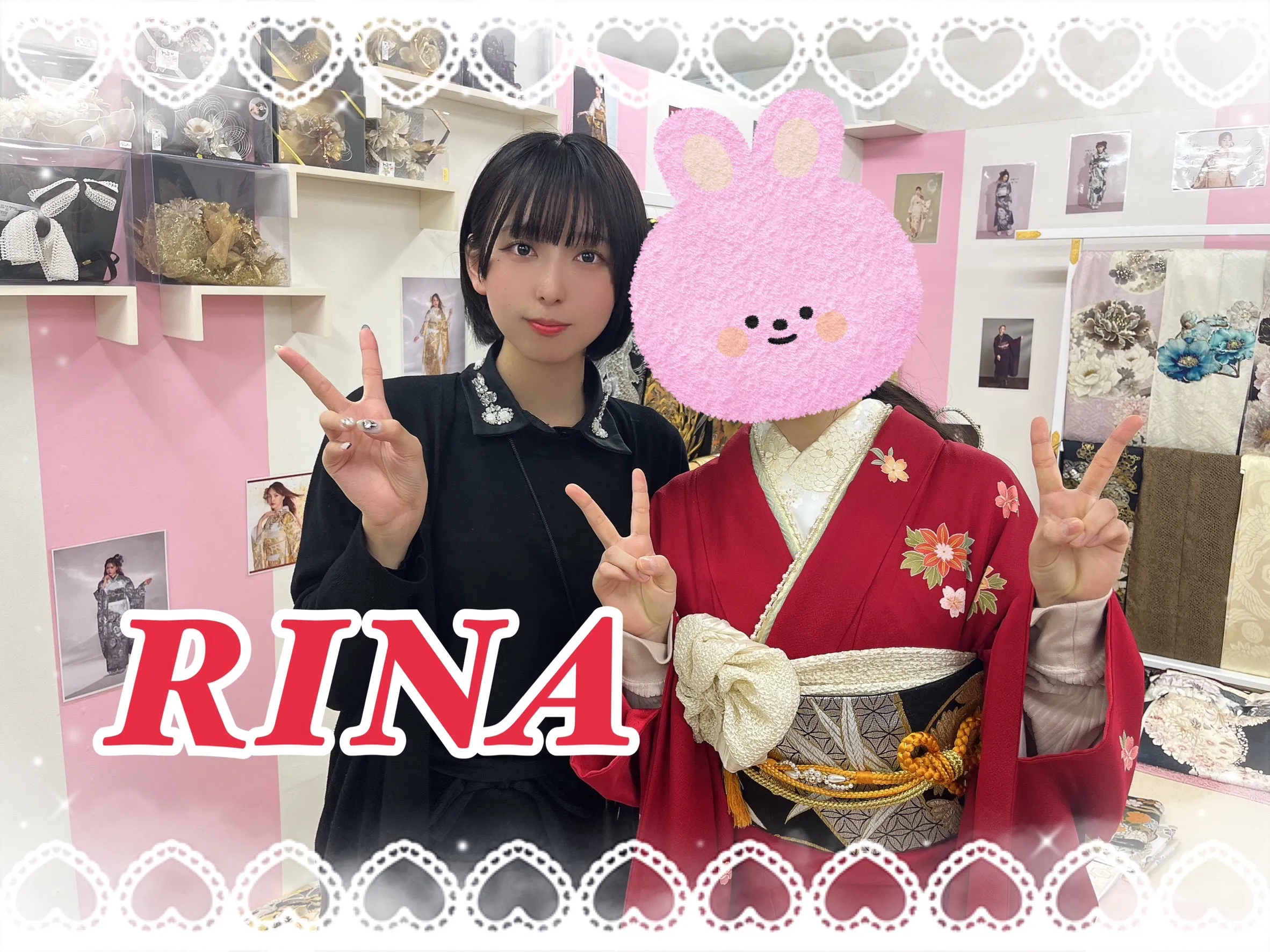 振袖　レンタル　奈良　持込み　かわいい　シンプル　赤　黒　古典　ママ振