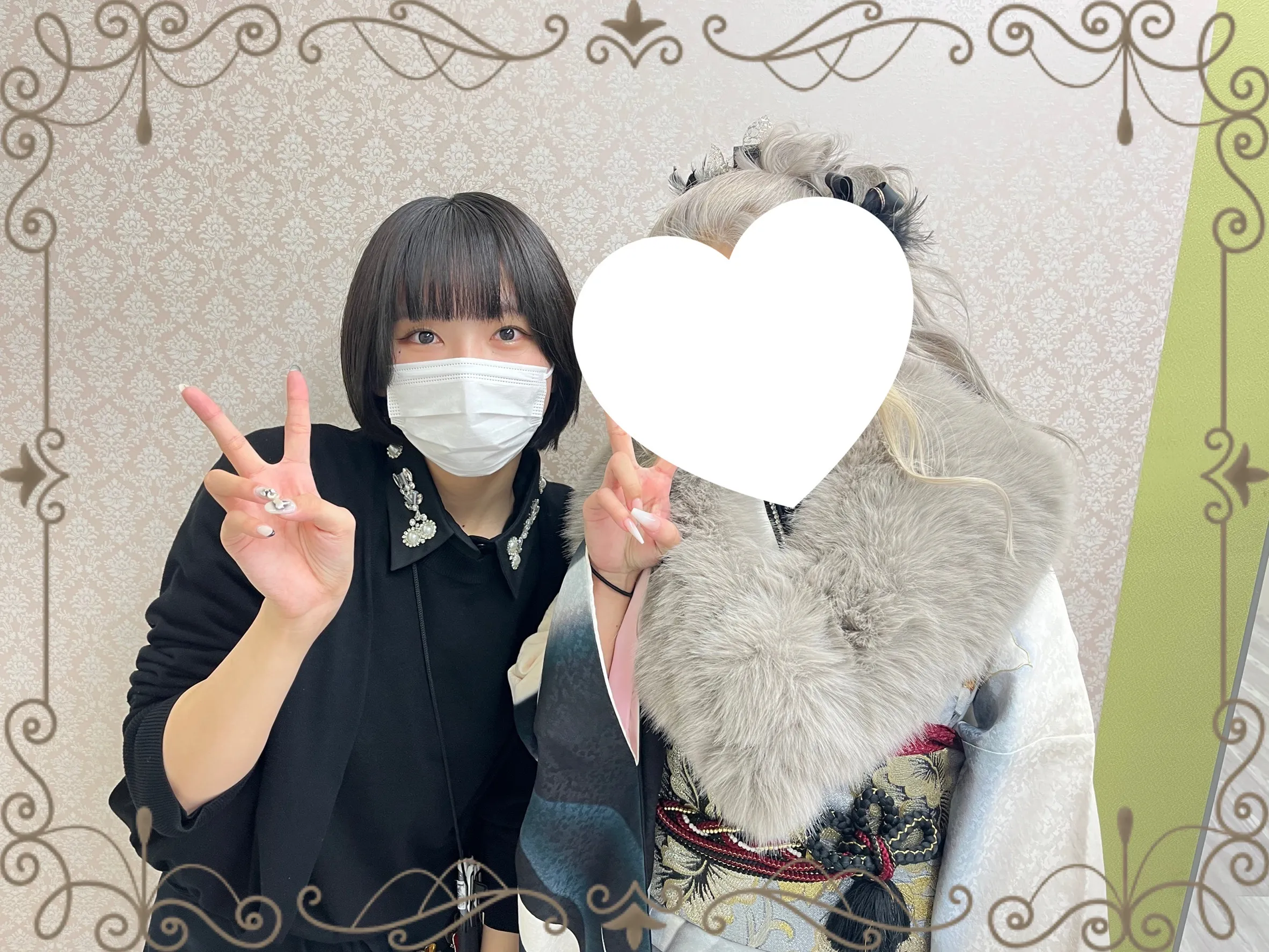格安モード　白/黒/モノトーン　睡蓮柄/大柄　シンプル　クール系振袖　華やか　高身長さんにおすすめ　人気　聖菜