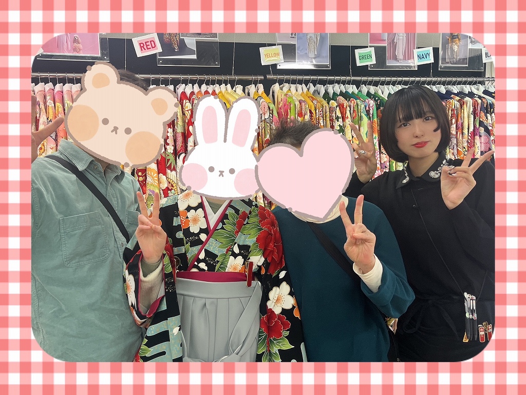 袴　正統派古典　黒/赤/グリーン(緑色)　牡丹柄　かっこいい　シック　大人っぽい【通販可】K30031　袴レンタル奈良