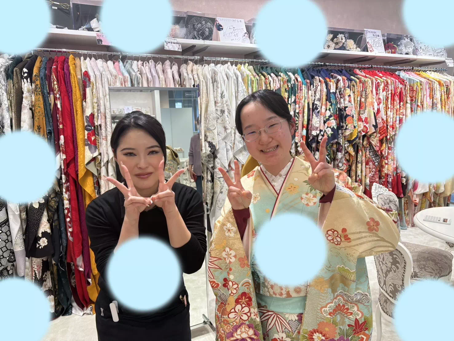 TAKAZEN神戸店　前撮り撮影会　イマドキ　カワイイ　コディネート　振袖　レンタル　袴　
