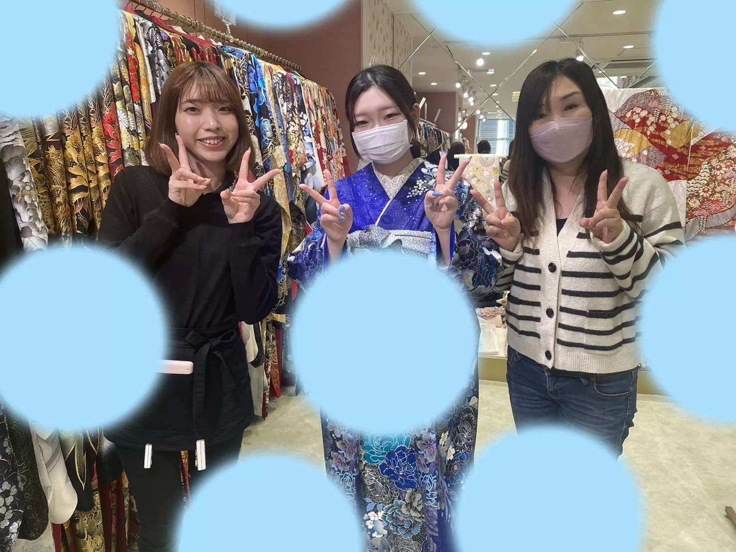 TAKAZEN姫路店　姫路市　成人式　卒　　振袖　イマドキ振袖　香音　 かわいい　青